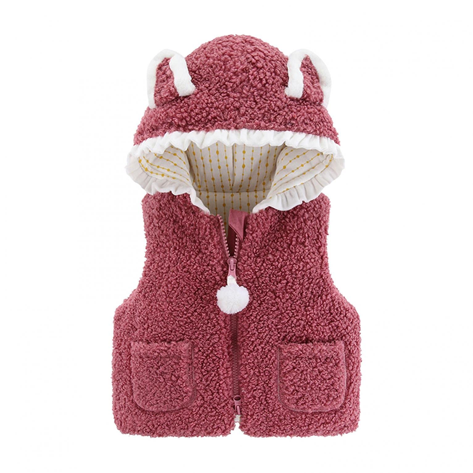 Kids' Windproof Hooded Vest - Autumn Toddler Boys & Girls Solid Color Tank Top Waistcoat for Outdoor Play, Hiking & School Activities