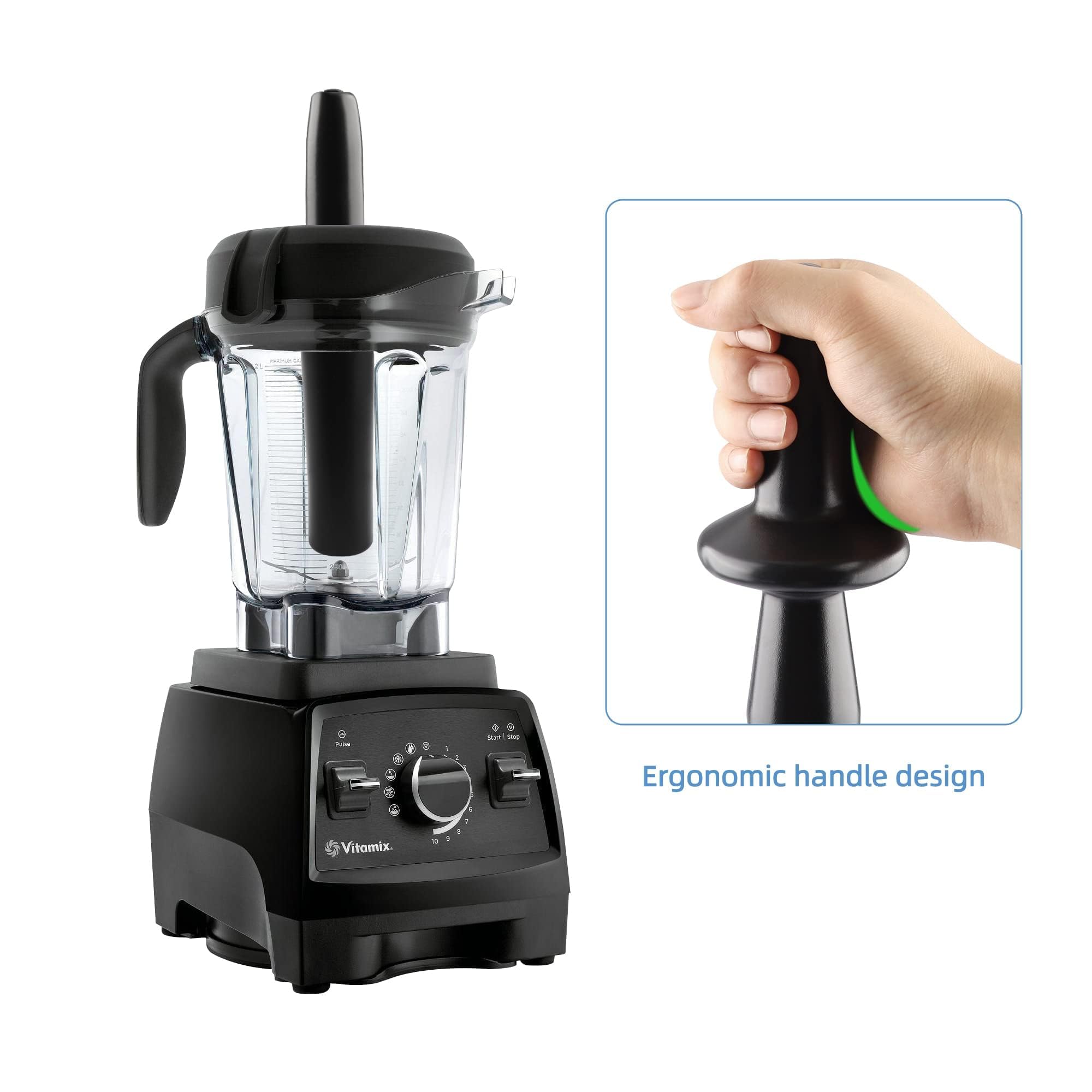 Vitamix Blender Tamper Replacement - Low Profile 11-Inch Black Tamper for 64oz & 40oz Containers, Compatible with Pro 750/5300/7500 Series - Perfect for Smoothies, Soups & Nut Butters