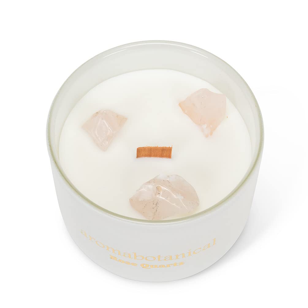 Large Rose Quartz Candle - Natural Crystal Aromatherapy Candle for Relaxation, Meditation & Home Decor | Perfect for Spa, Yoga & Gift Giving