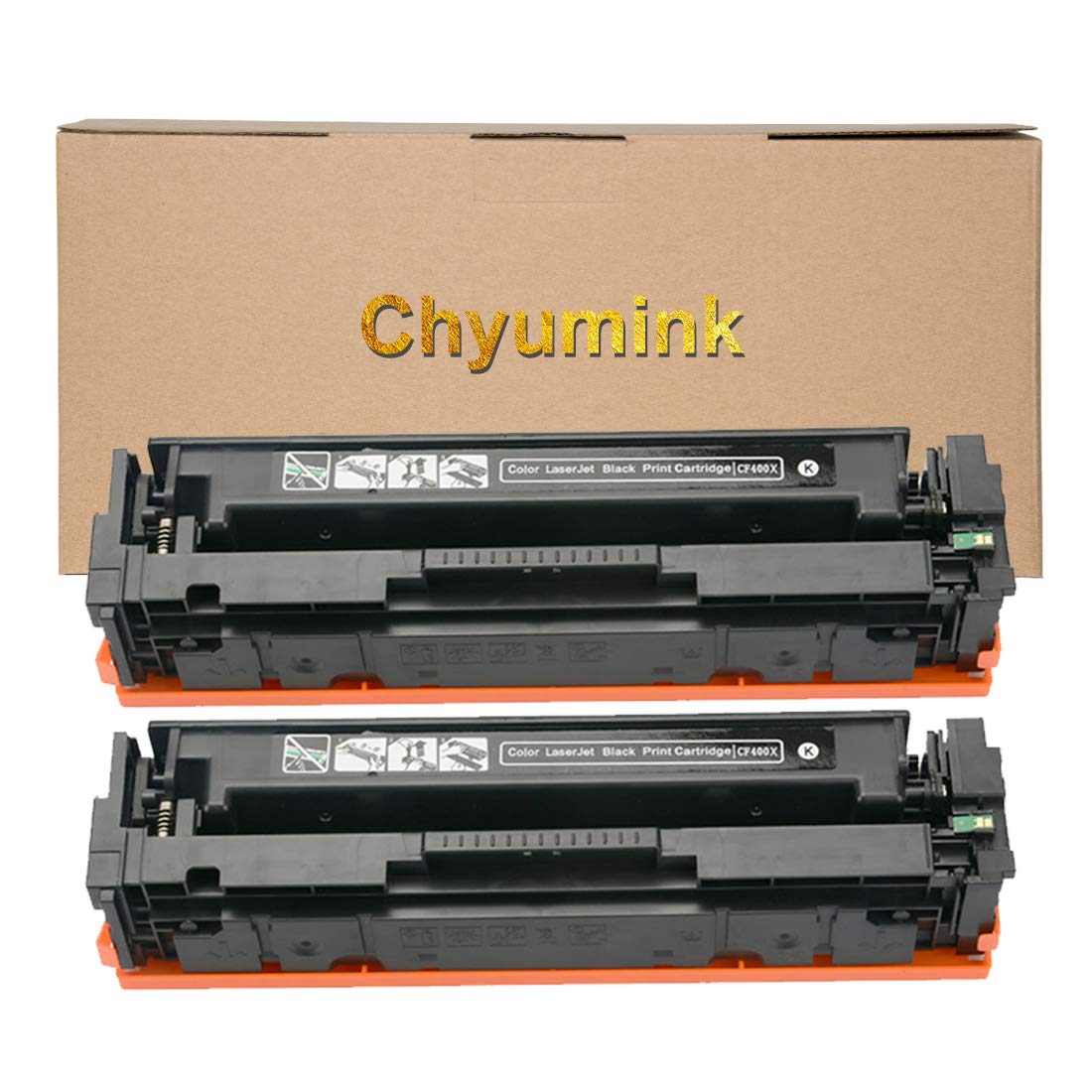 HP 201X 201A CF400X Compatible Black Toner Cartridge (2-Pack) - Replacement for HP Color Pro M252dw M252n MFP M277 Series - High Yield Printing for Home & Office Use