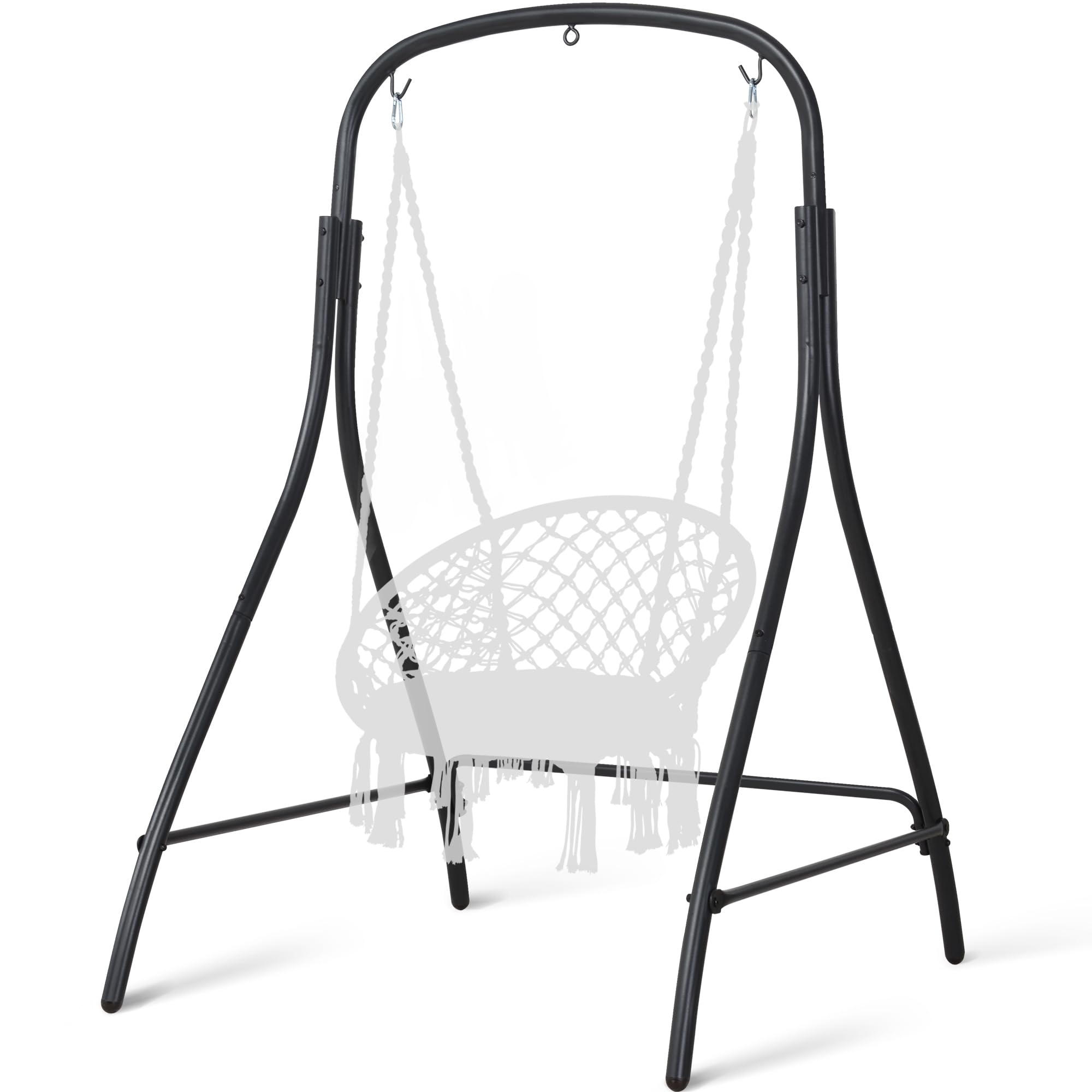 **SUNCREAT Heavy-Duty Steel Hammock Chair Stand - 400 lbs Capacity, Adjustable Height, Indoor & Outdoor Dual-Use Swing Stand (Hammock Chair Not Included) - Perfect for Patio, Garden, Balcony, and Backyard Relaxation**