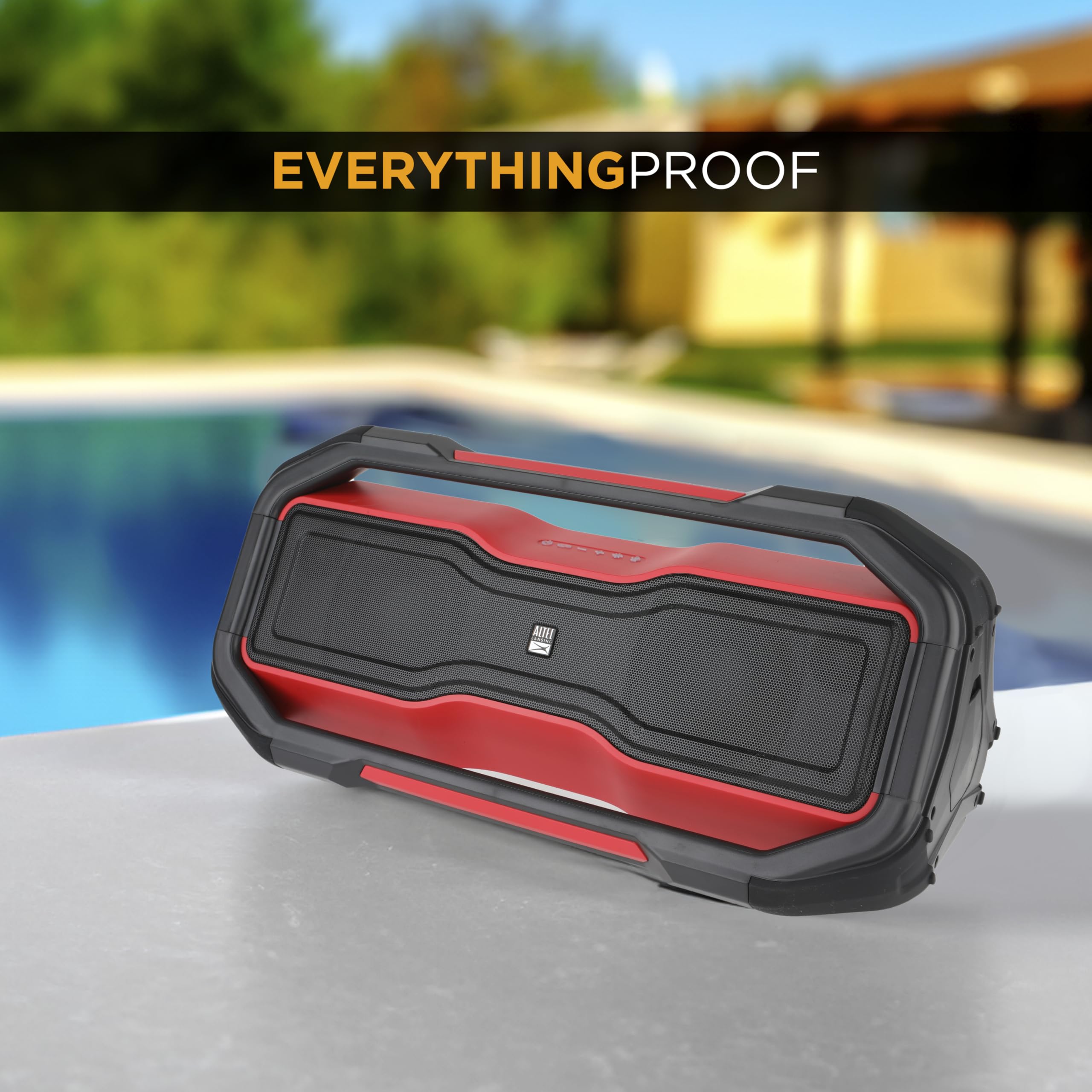 Altec Lansing ROCKBOX XL Wireless Bluetooth Speaker - Portable Waterproof Speaker with 20-Hour Playtime, 5 LED Light Modes, Floating Design - Perfect for Pool Parties, Beach Outings, Camping & Home Use