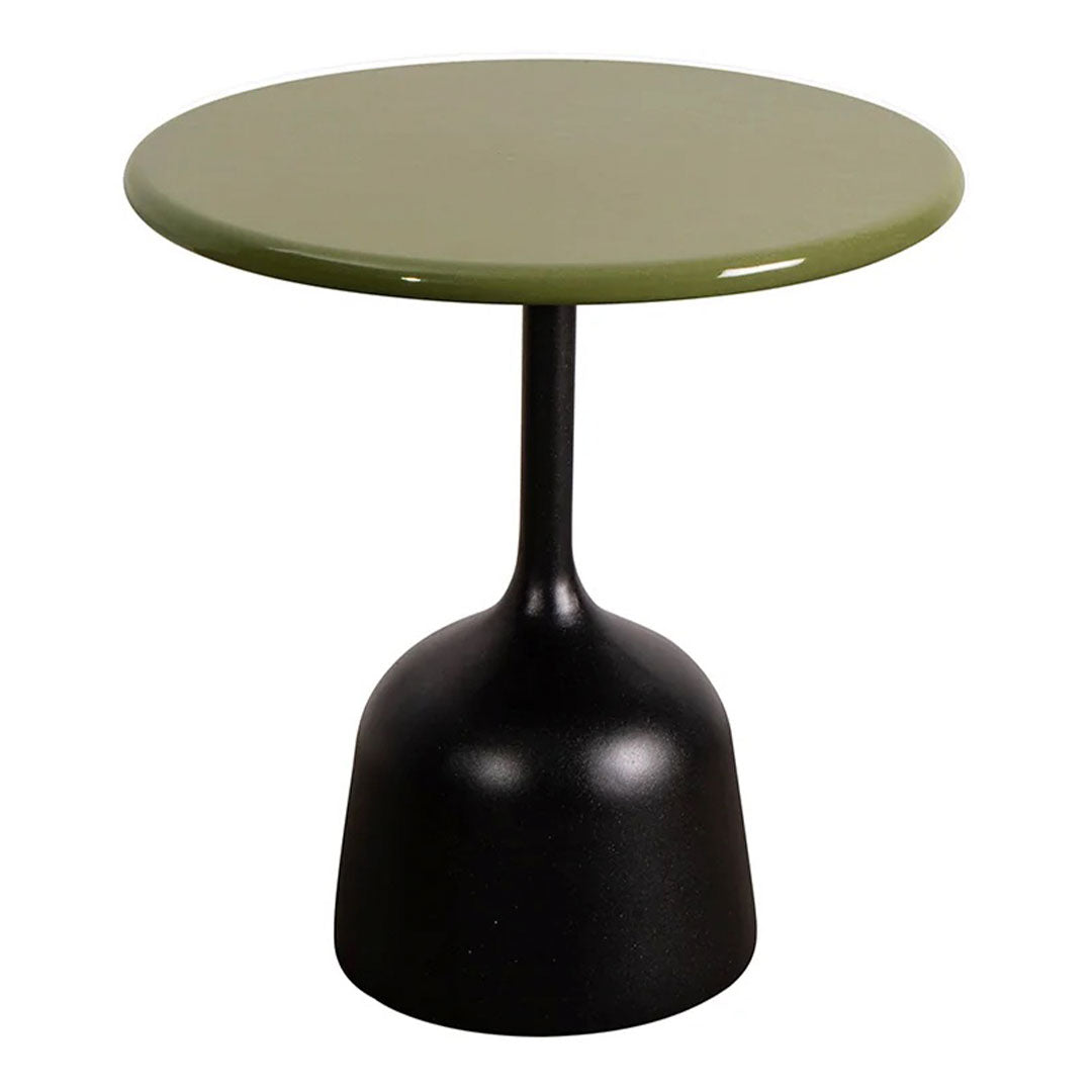 Round Coffee Table with Glossy Finish - Small Modern Accent Table for Living Room, Bedroom, or Office