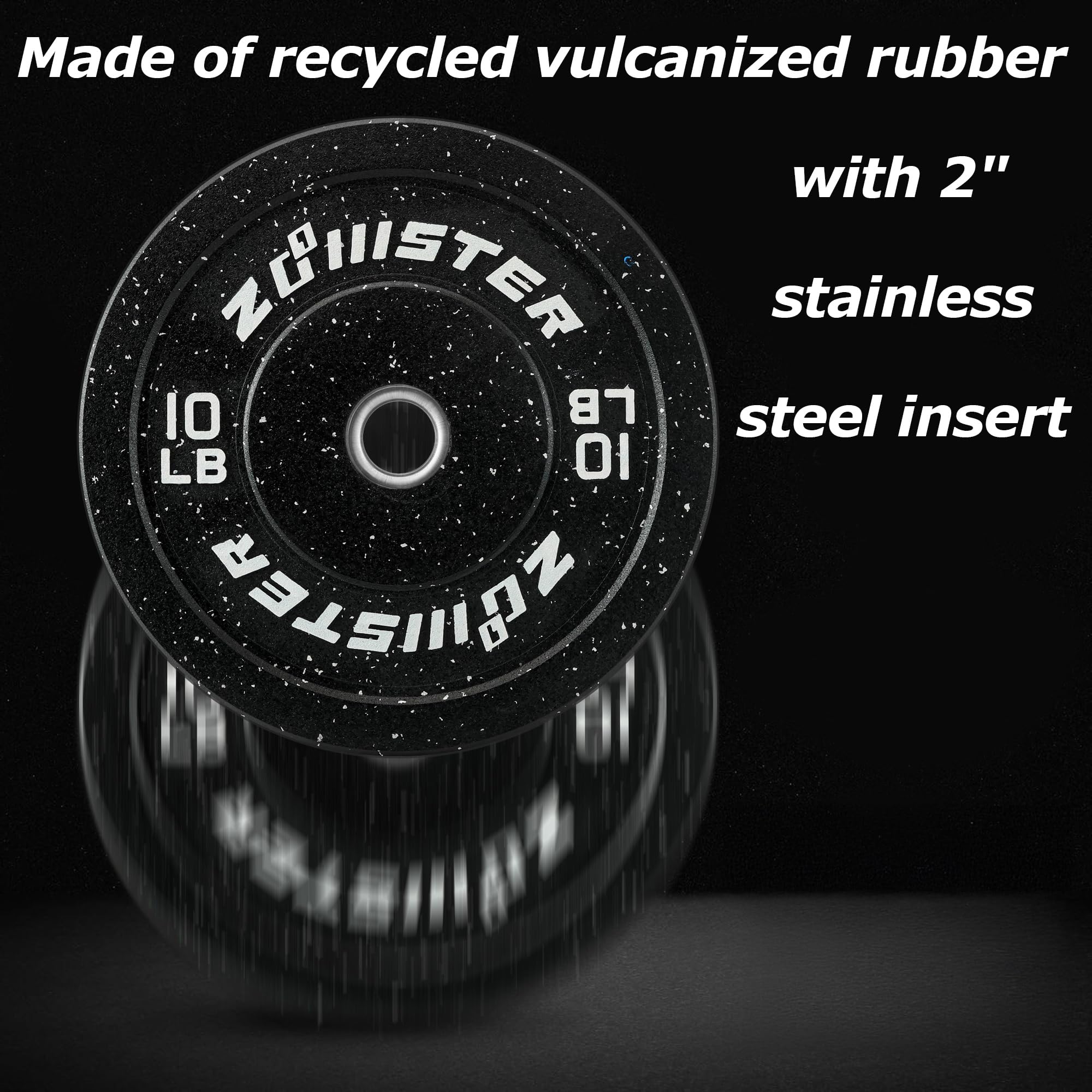 Olympic Bumper Plates - High Bounce Weight Plates with Steel Insert for Strength Training & Weightlifting - Perfect for CrossFit, Home Gym & Commercial Fitness Centers