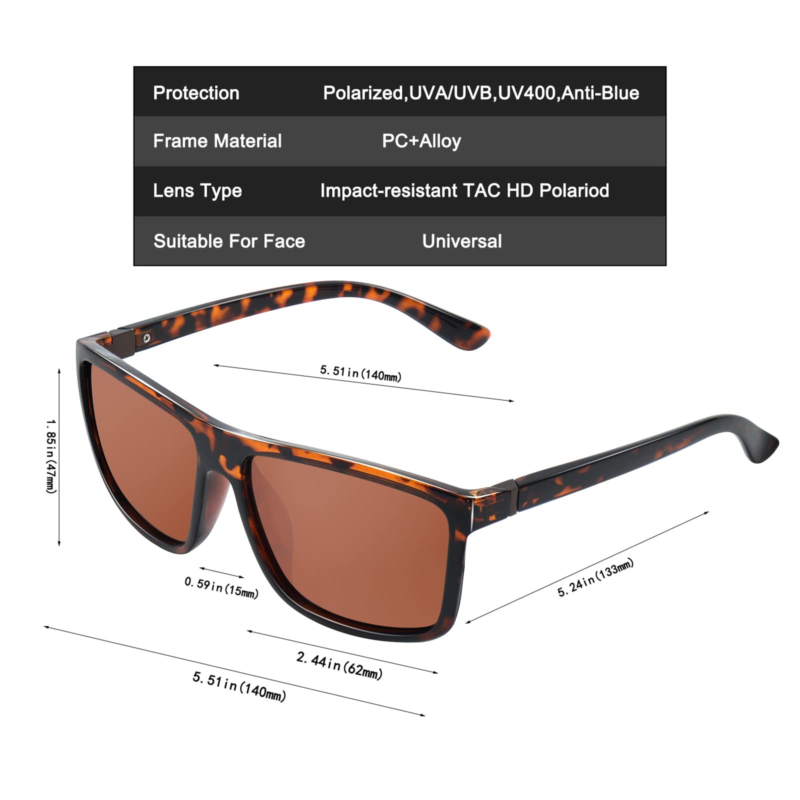 NIEEPA Men's Polarized Sports Sunglasses UV Protection Square Frame NP1007 - Perfect for Running, Cycling, Fishing & Outdoor Activities