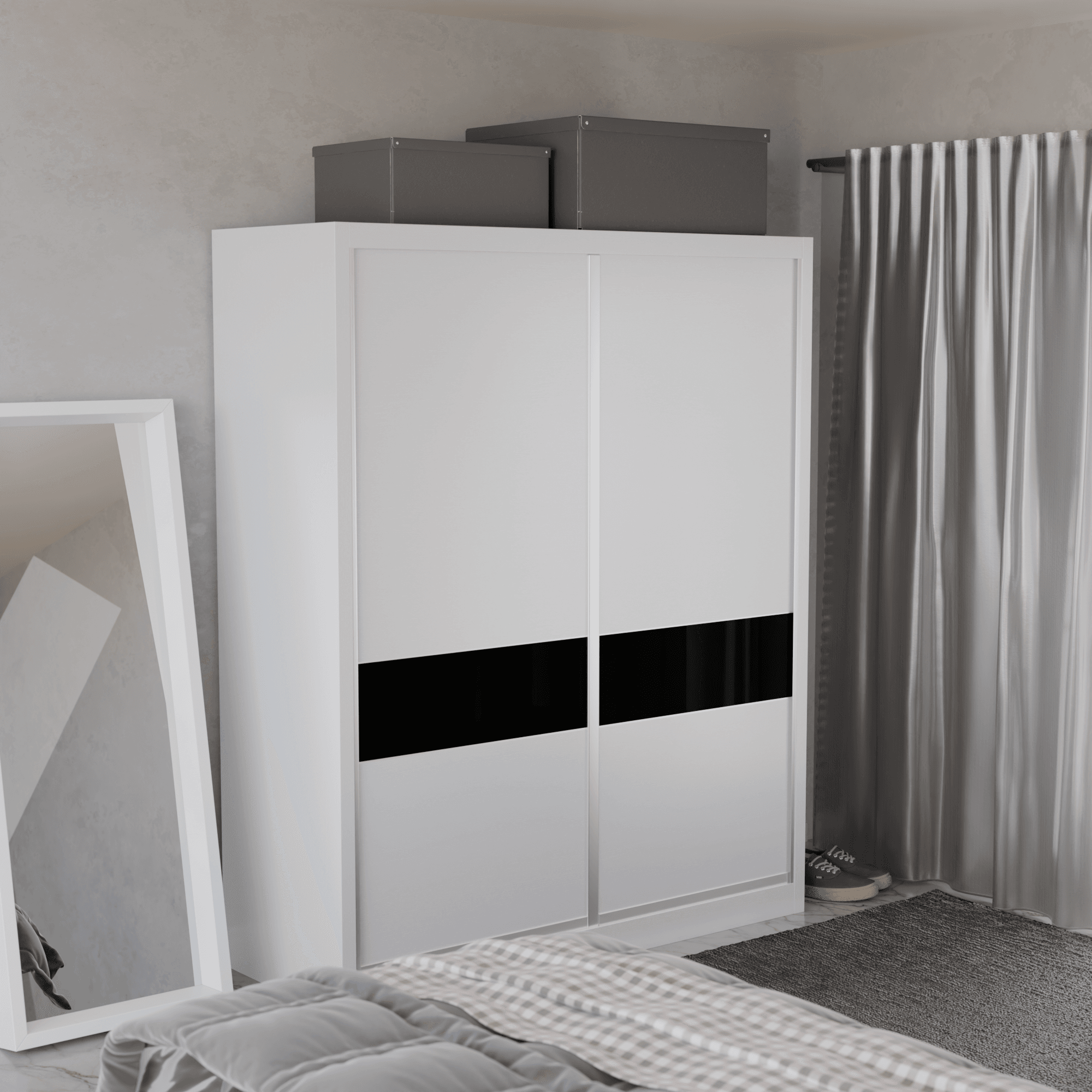 Modular Wardrobe System W04 - Customizable Closet Organizer for Bedroom & Walk-In Closets | Space-Saving Storage Solution with Adjustable Shelves & Hanging Rods | Perfect for Home Organization & Small Spaces