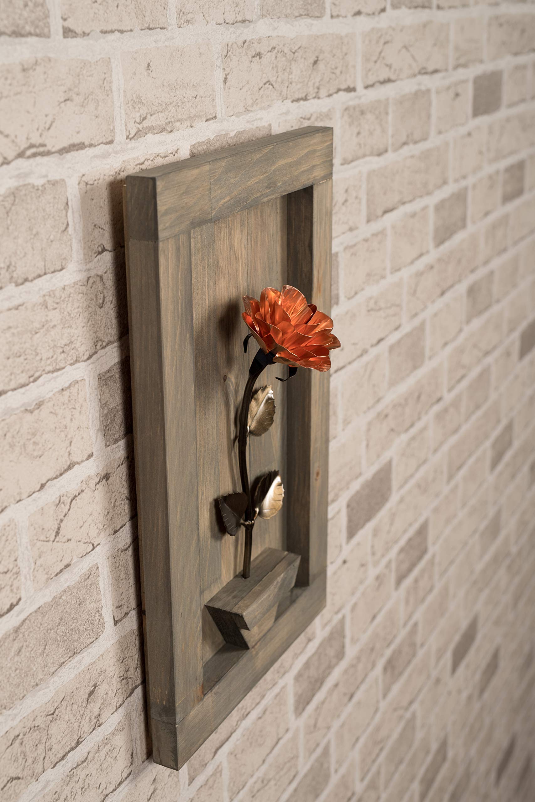 7th Wedding Anniversary Gift - Personalized Framed Copper Rose for Couples, Romantic Home Decor & Unique Keepsake Present