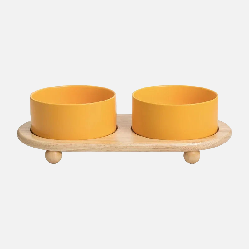 Premium Whisker Wood Pet Feeding Bowl for Cats & Dogs - Eco-Friendly, Non-Slip, Durable Raised Dog & Cat Food Dish - Perfect for Home, Travel, and Outdoor Use