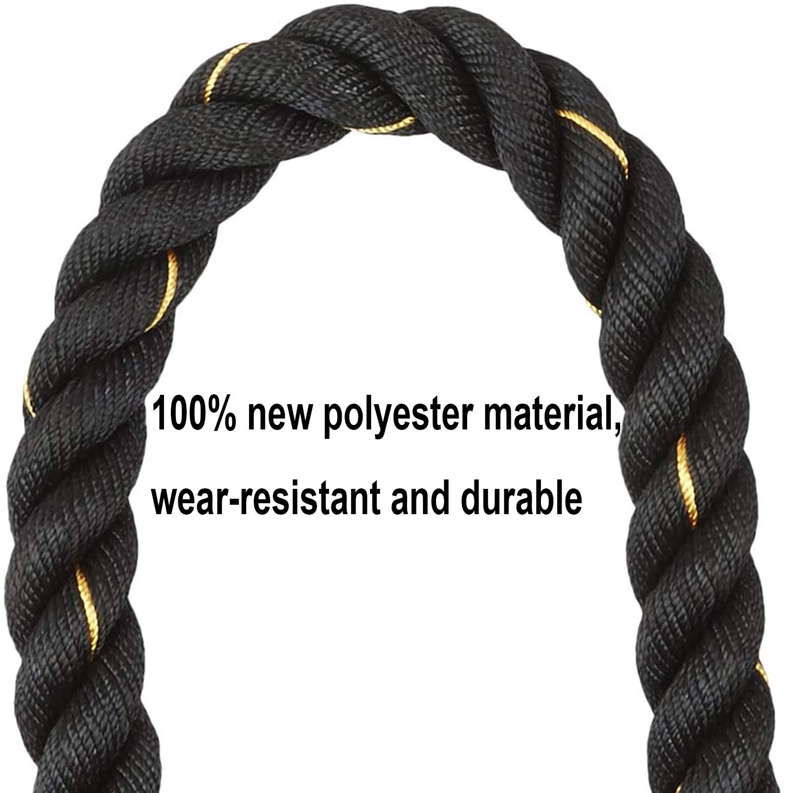 Battle Rope 38mm x 12m - Heavy Duty Fitness Rope for Outdoor Workouts, Strength Training & Aerobic Exercise - Perfect for Men & Women Gym Equipment, CrossFit & Home Fitness Routines