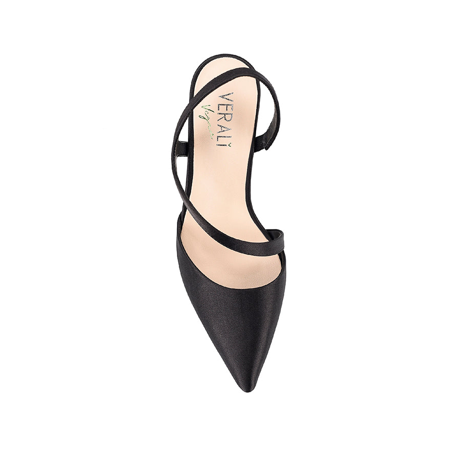 Black Satin Lemon Pointed Toe High Heels for Women - Elegant Dress Pumps for Parties, Weddings & Office Wear
