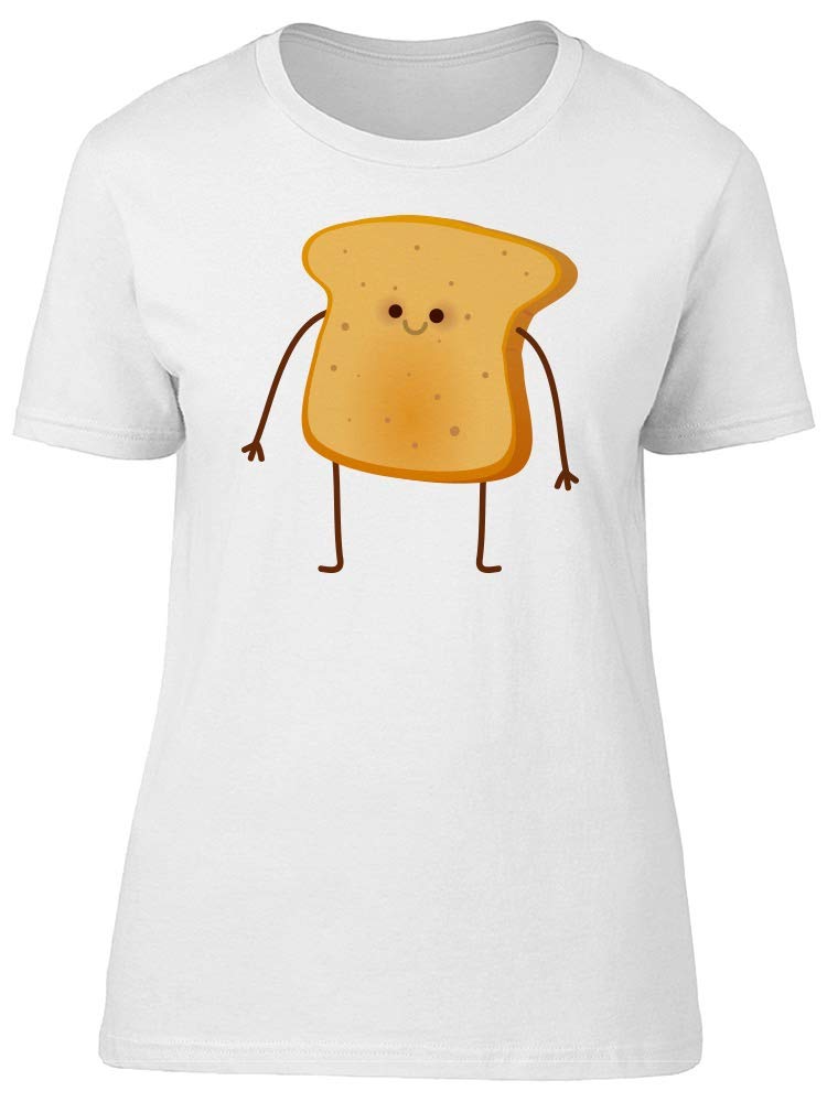 Smartprints Cute Toast Bread Cartoon T-Shirt for Women - Trendy Graphic Tee for Casual Wear, Street Style & Everyday Outfits