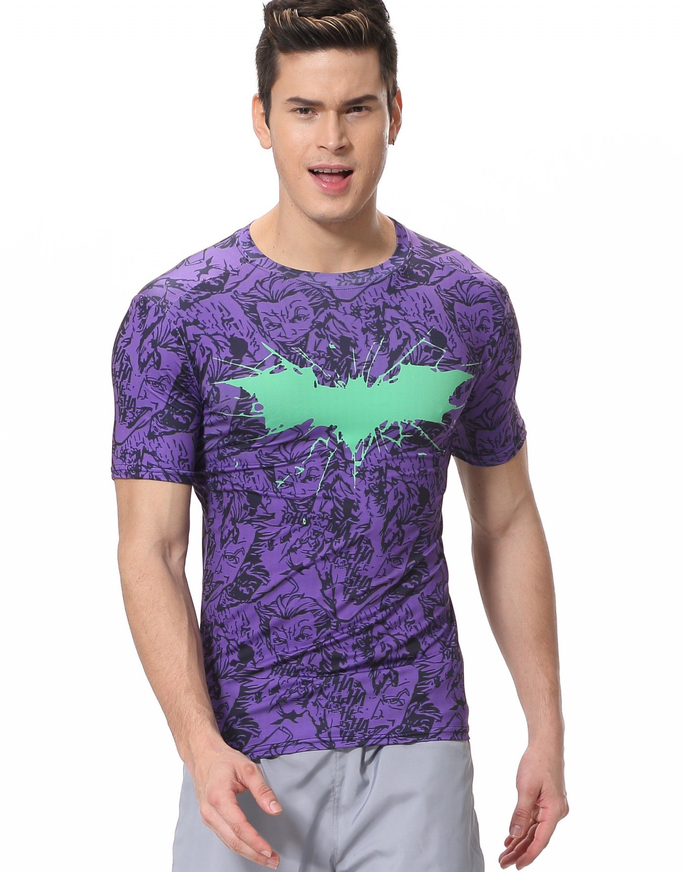 Men's Compression Sports Fitness Shirt - Breathable Workout T-Shirt for Gym, Running & Training - Moisture Wicking Athletic Top for Active Lifestyle