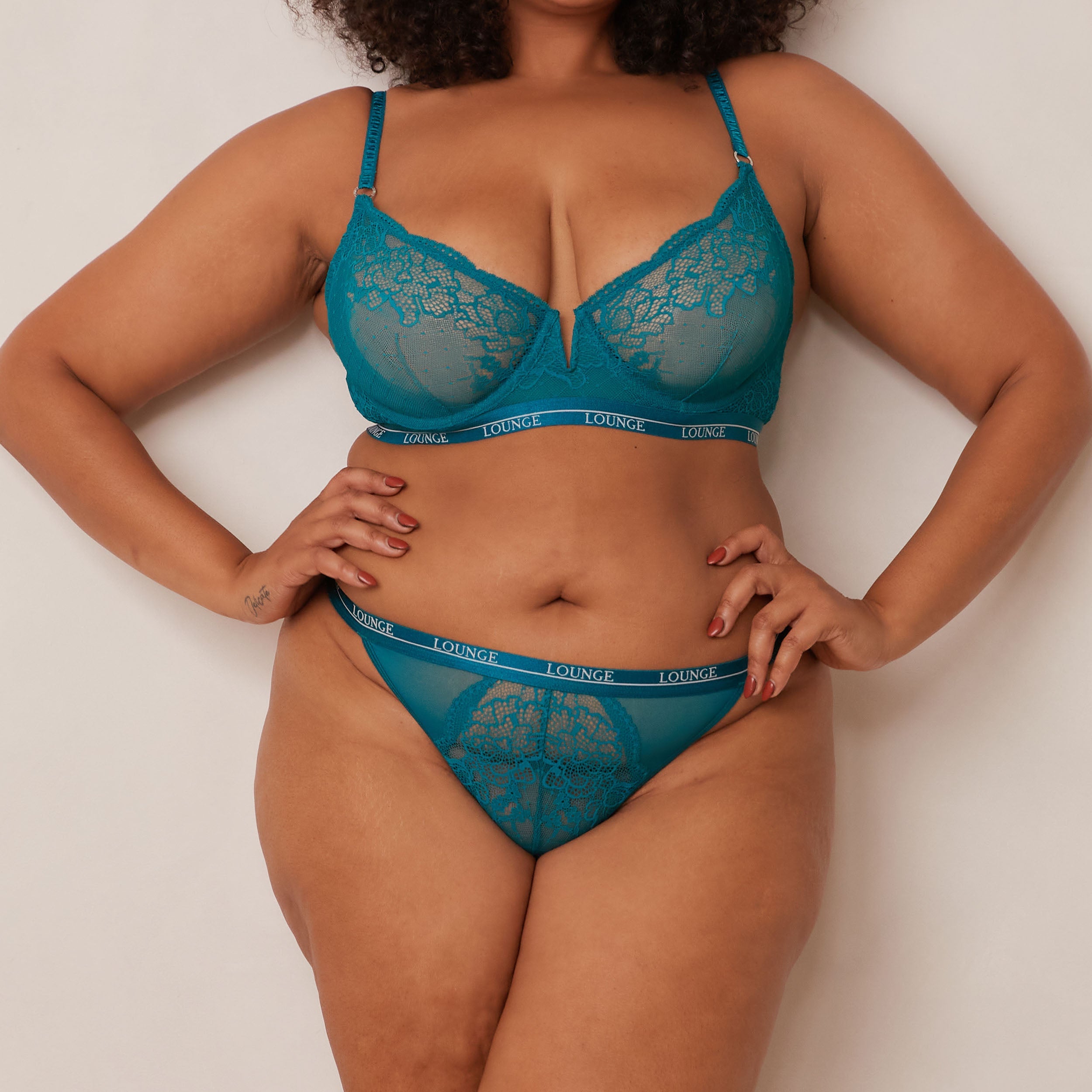 Royal Balcony Bra in Turquoise - Comfortable Lace Underwire Bra for Women, Perfect for Everyday Wear and Special Occasions