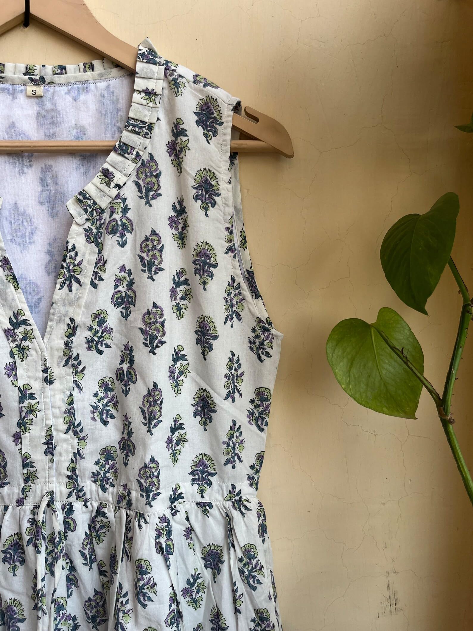 Handmade Block Printed Cotton Dress - Indian Long Gown Tunic for Women | Boho Chic Summer Outfit for Beach, Vacation & Casual Wear