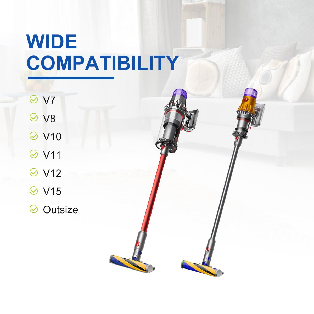 Dyson V15 V12 V11 V10 V8 V7 Vacuum Dryer Lint Attachment - Flexible Crevice Tool & Hose for Dryer Vent Cleaning, Car Detailing & Home Maintenance | Compatible with Dyson Outsize Vacuum Cleaners
