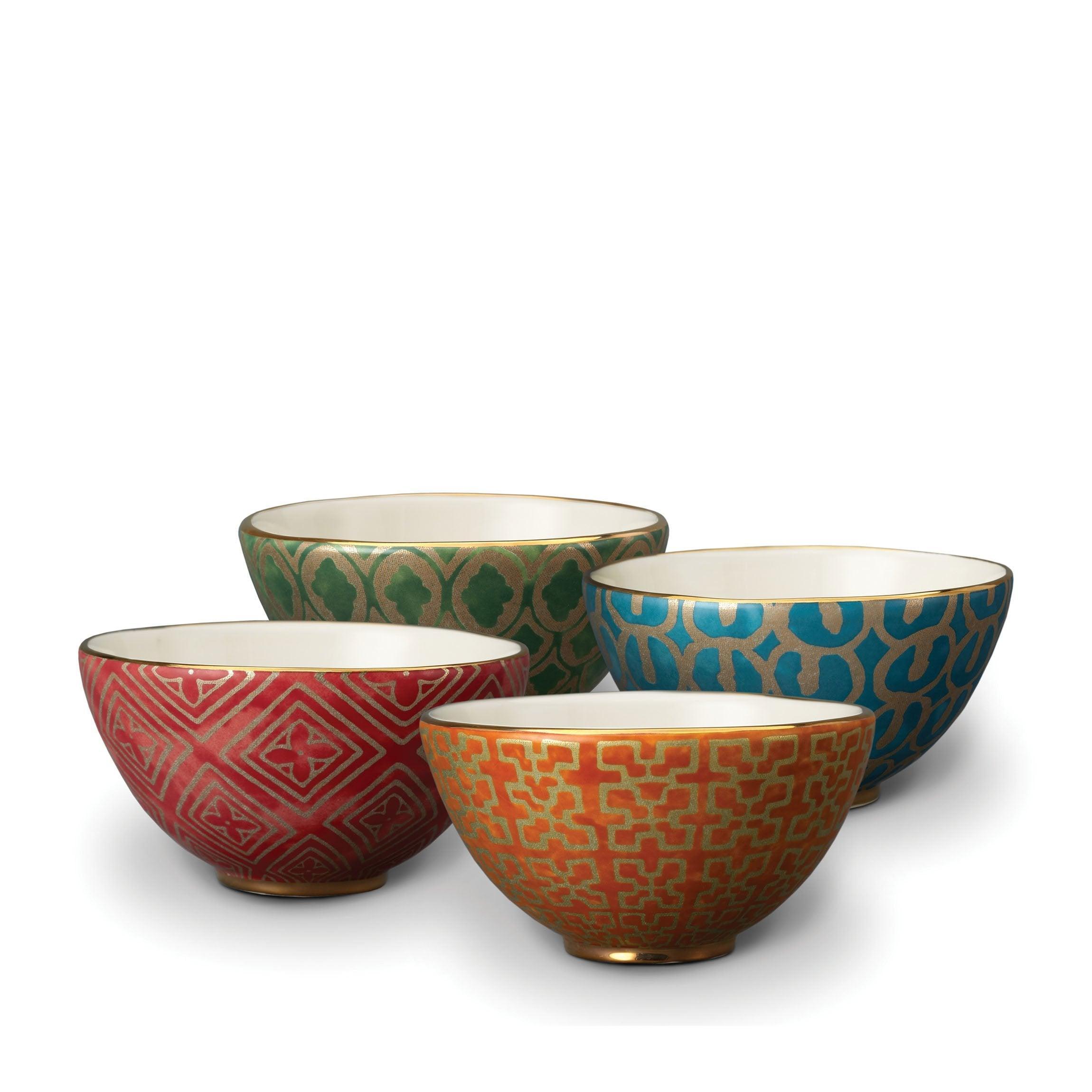 Fortuny 4-Piece Assorted Cereal Bowls Set - Durable Porcelain Breakfast Bowls for Cereal, Soup, Salad & Dessert - Perfect for Home, Kitchen & Dining Use