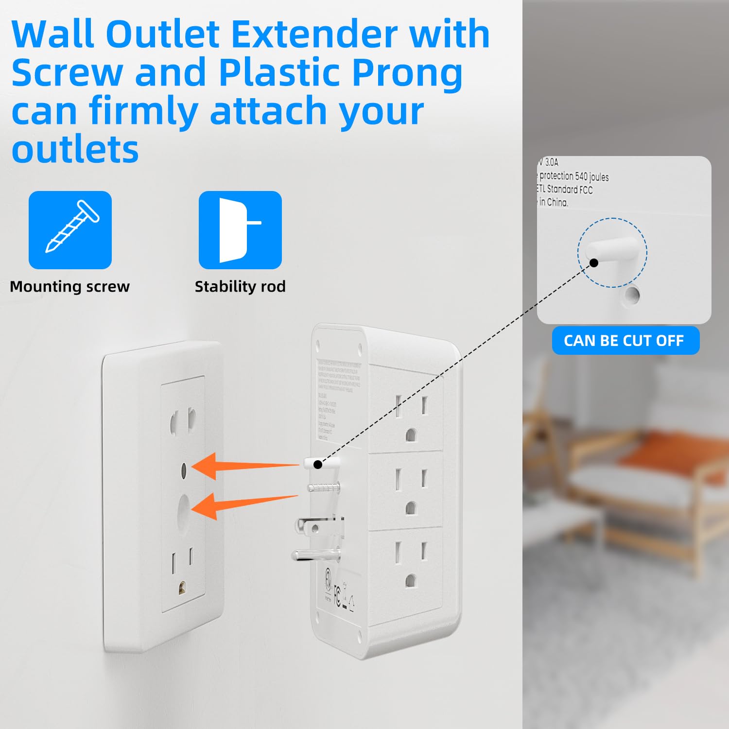7-Outlet Surge Protector Power Strip with Night Light & 4 USB Ports (2 USB-C & 2 USB-A) - Multi Plug Wall Charger for Home, Office, Travel - ETL Certified for Safety | Perfect for Charging Phones, Laptops & Home Electronics