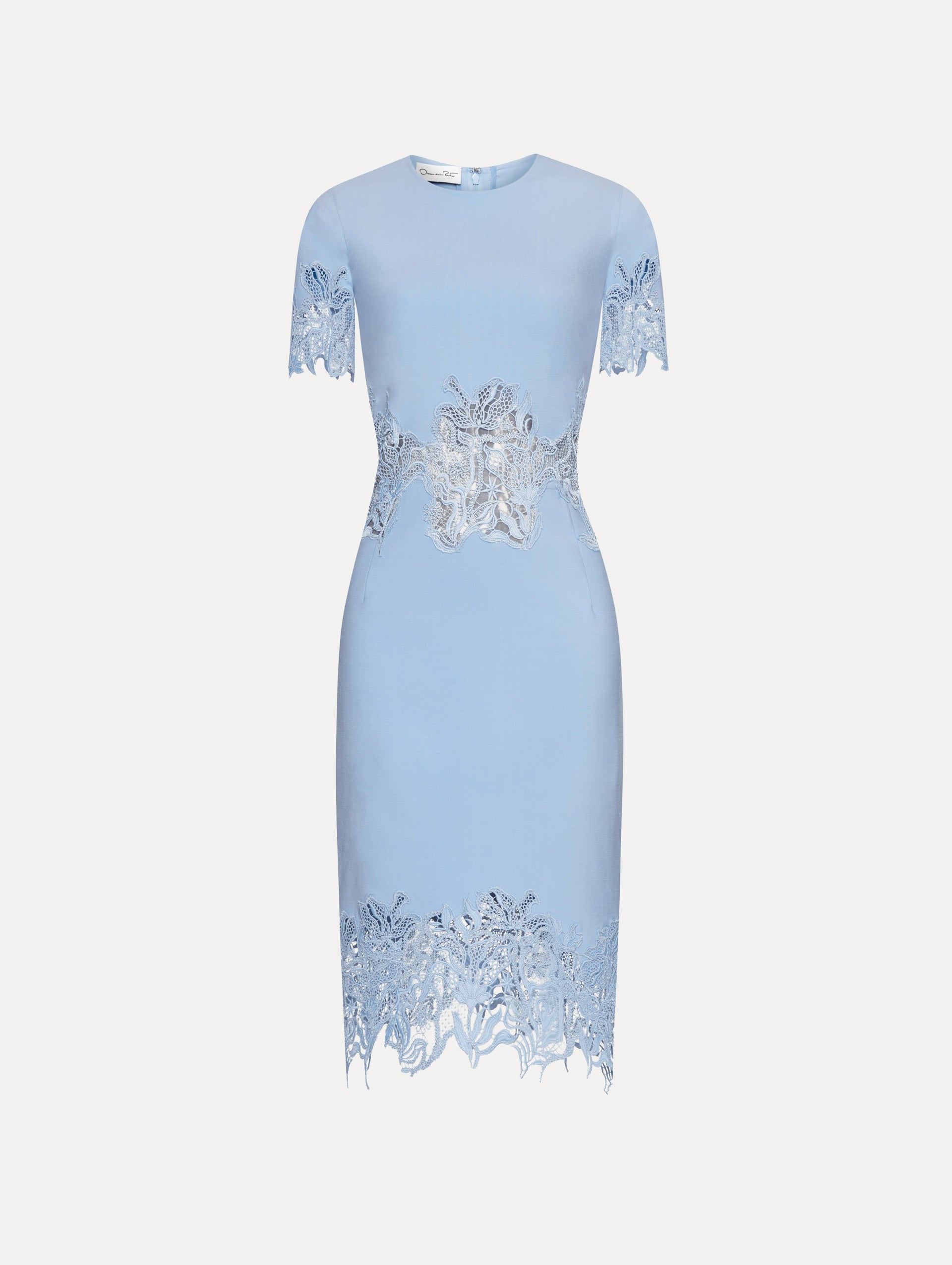 Elegant Bellflower Guipure Pencil Dress for Women - Floral Lace Bodycon Midi Dress for Cocktail Party, Wedding Guest, and Formal Occasions