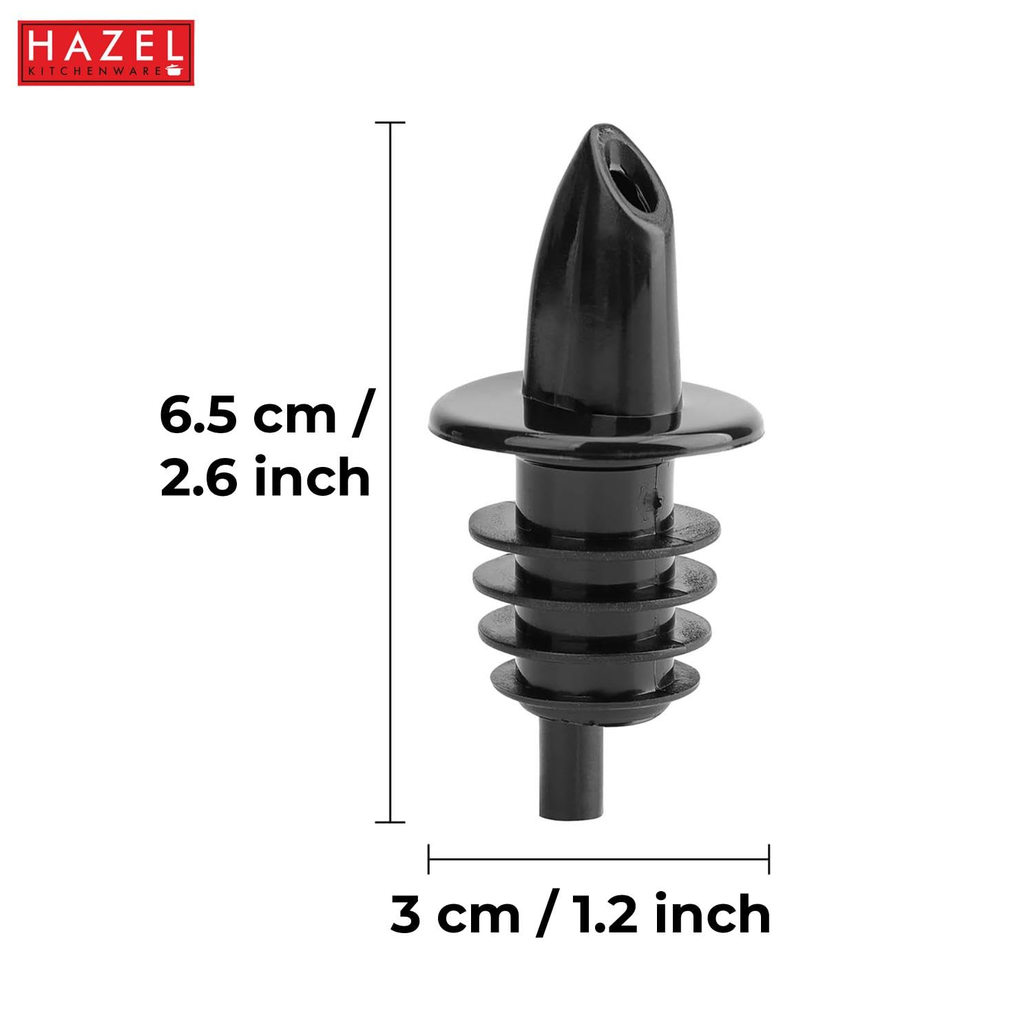 Premium HAZEL Stainless Steel Bottle Pourer - Durable Metal Wine & Liquor Pour Spout for All Bottles (Black) | Perfect for Bars, Restaurants & Home Entertaining