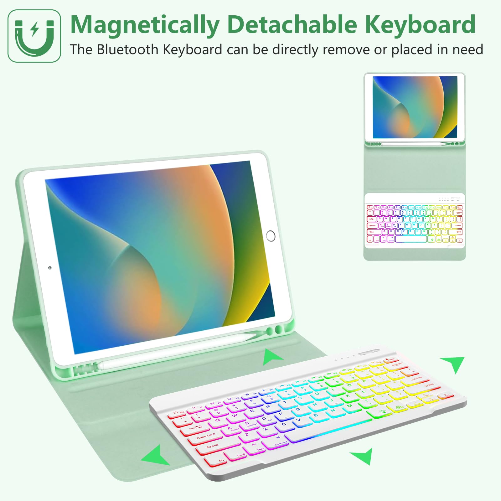 MORECOO Wireless Keyboard Case for iPad 9th/8th/7th Gen & iPad Air 3rd Gen & iPad Pro 10.5