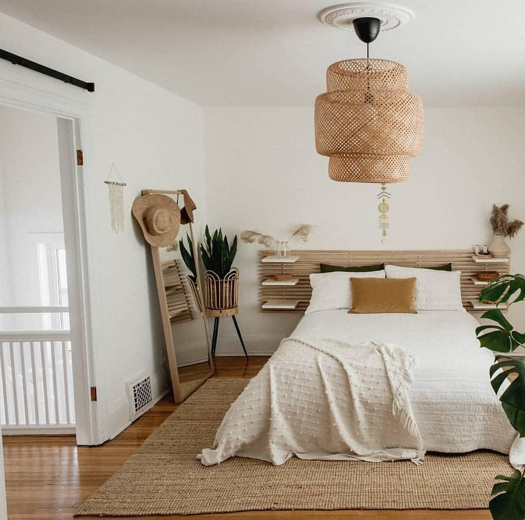 Modern Bamboo Pendant Light Fixture - Handwoven Natural Rattan Hanging Lamp for Kitchen Island, Dining Room & Bedroom Decor - Eco-Friendly Lighting Solution
