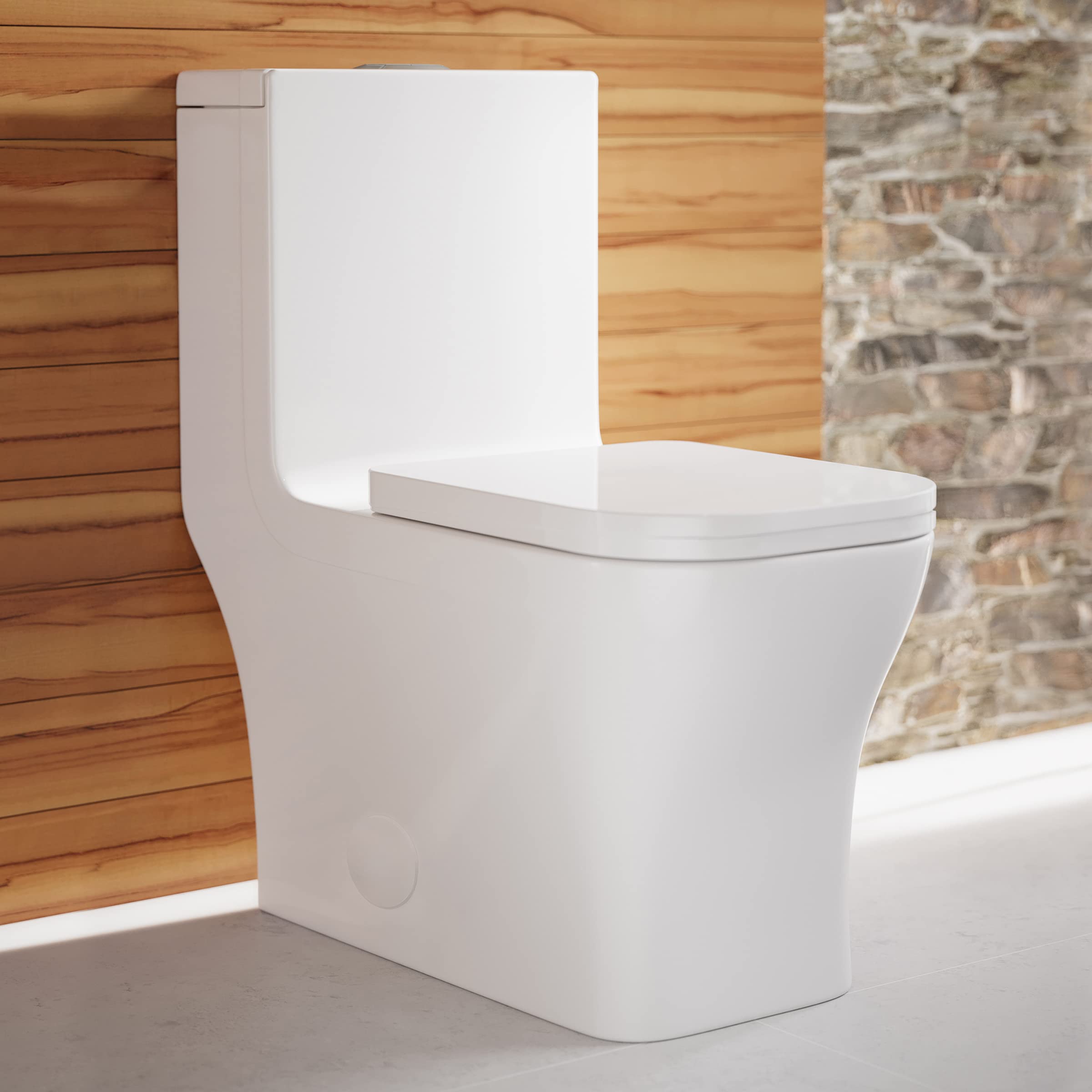 Swiss Madison Concorde One Piece Toilet - Glossy White, Elongated Bowl, Comfort Height, Water Efficient 1.28 GPF - Perfect for Modern Bathrooms, Small Spaces & Water Conservation
