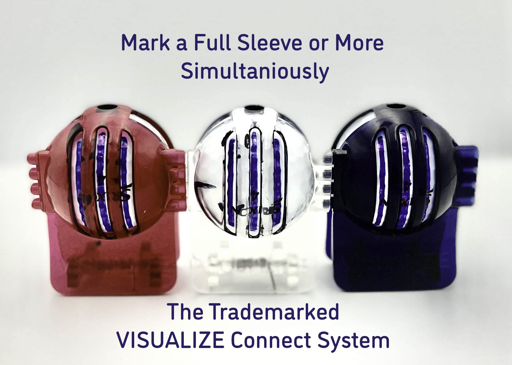 VISUALIZE Tri-Line Golf Ball Marker - High Precision Alignment Tool for Putting & Driving - Includes Marking Pens - Perfect for Practice & Tournament Play