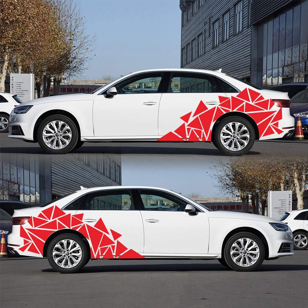 Unique Triangle Car Decals - 2MX60CM Vinyl Stripes for Sports & Racing - Fast Delivery 1-2 Days - Perfect for Car Body Decoration