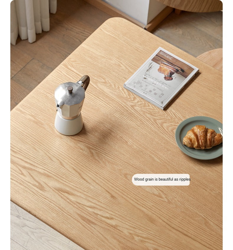 Solid Oak Wood Slanted Leg Square Dining Table - Modern Farmhouse Style for Kitchen, Dining Room & Small Spaces