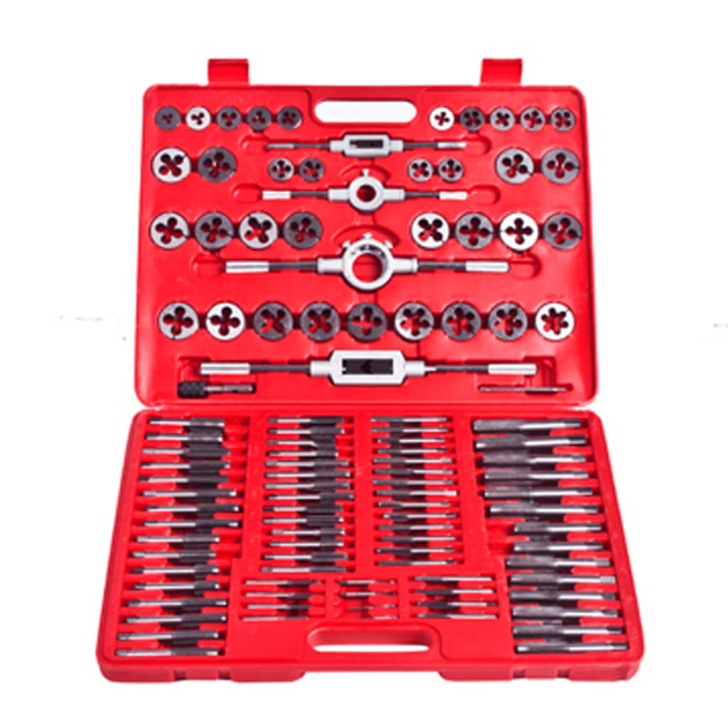 CHARMMA 111-Piece Tap and Die Tool Set with Storage Case - High Carbon Steel Threading Kit for Metalworking, Plumbing & DIY Projects | Tap Set | Die Kit | Professional Tools