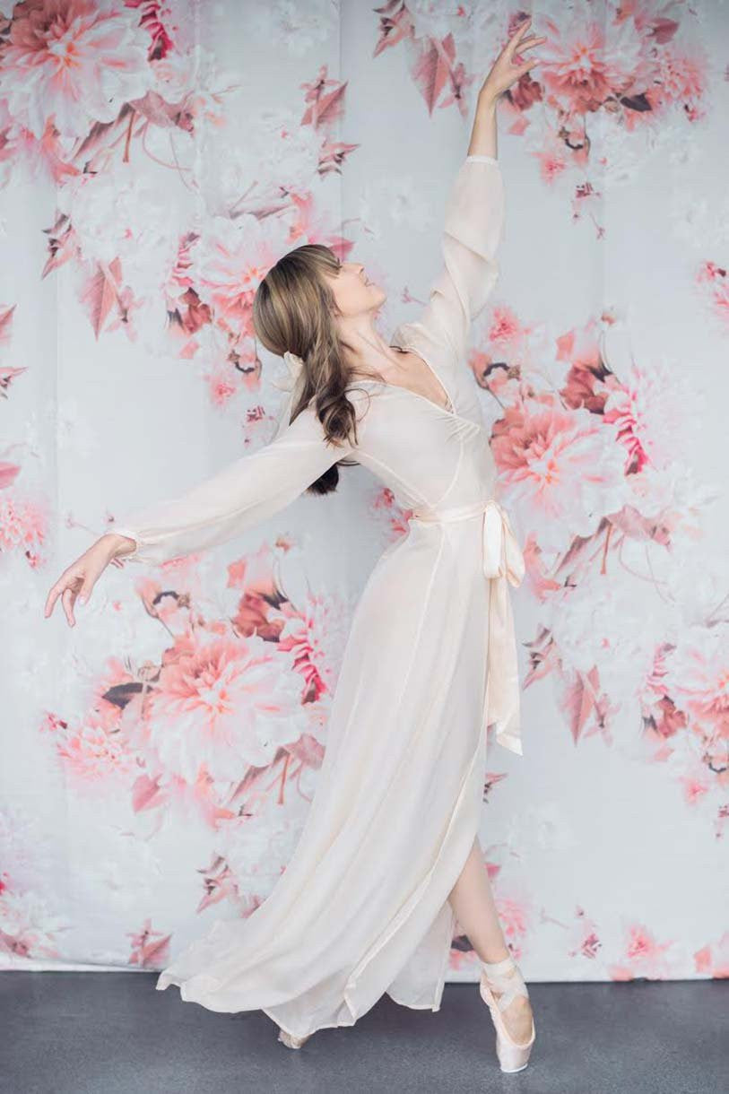 Nina Silk Chiffon Wrap Robe - Luxurious Blush Pink Kimono Style Bathrobe for Women | Perfect for Spa, Bridal Shower & Relaxing at Home