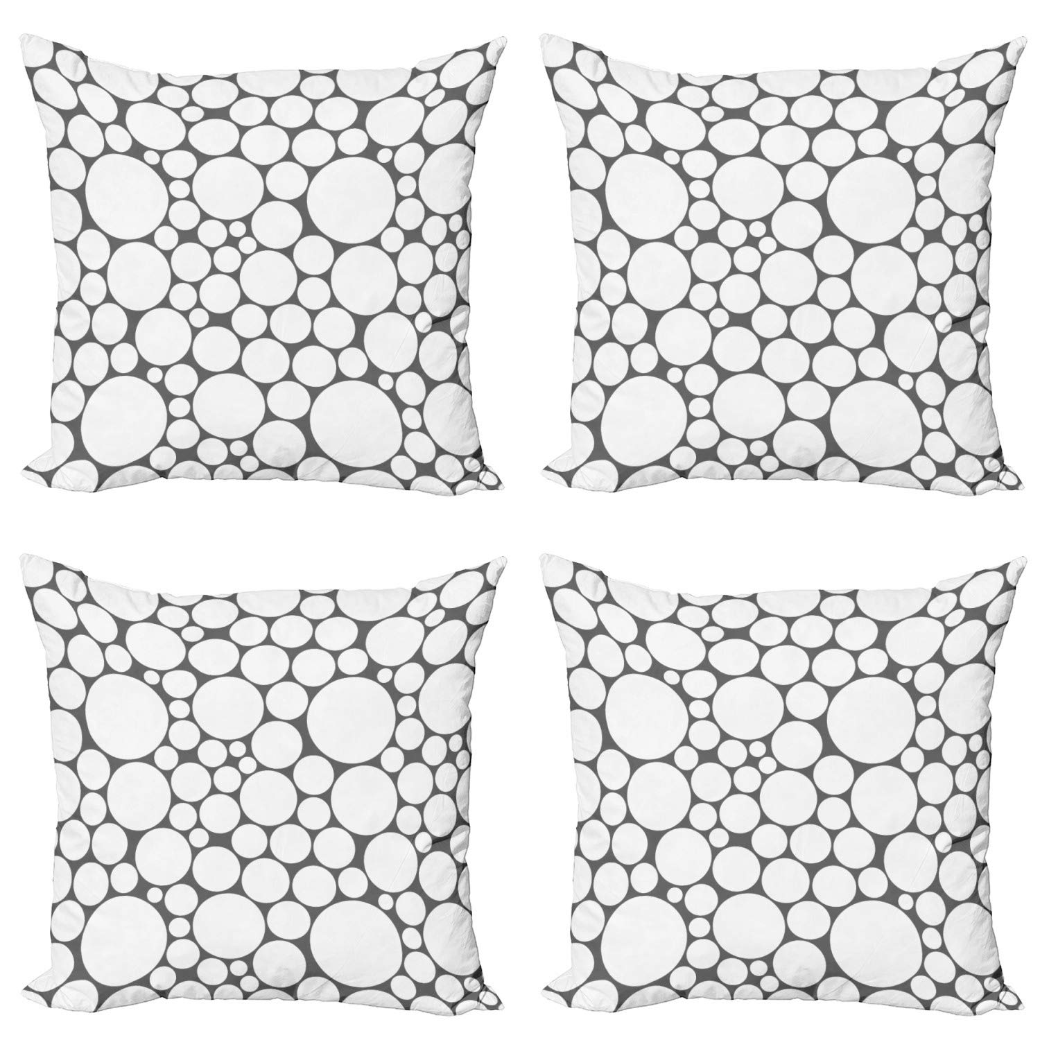 Ambesonne 4-Pack Geometric Circle Decorative Throw Pillow Covers - 20