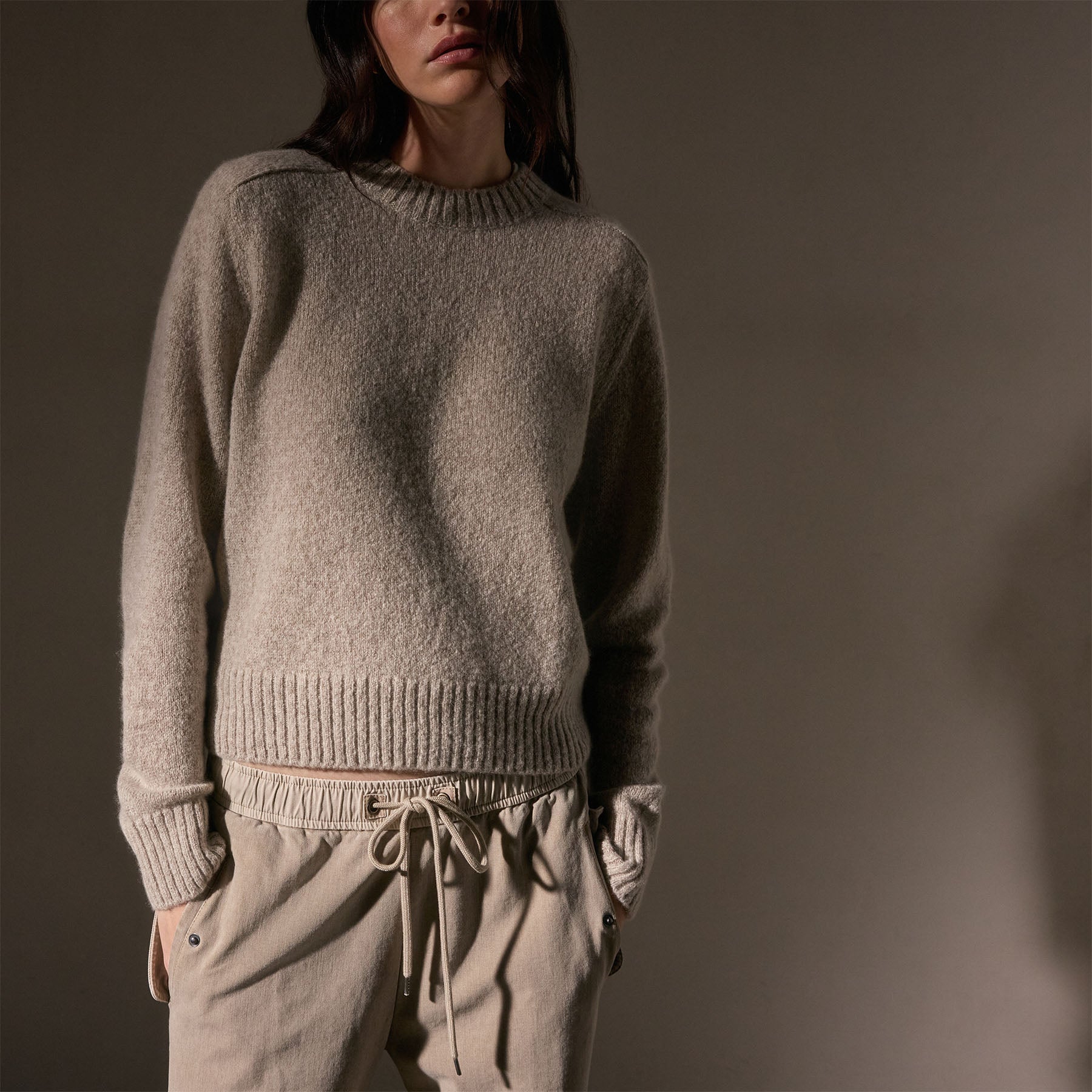 Luxury Cashmere Sweater for Women - Soft Crew Neck Saddle Shoulder Pullover in Hazel Brown | Perfect for Office Wear, Date Nights & Winter Layering