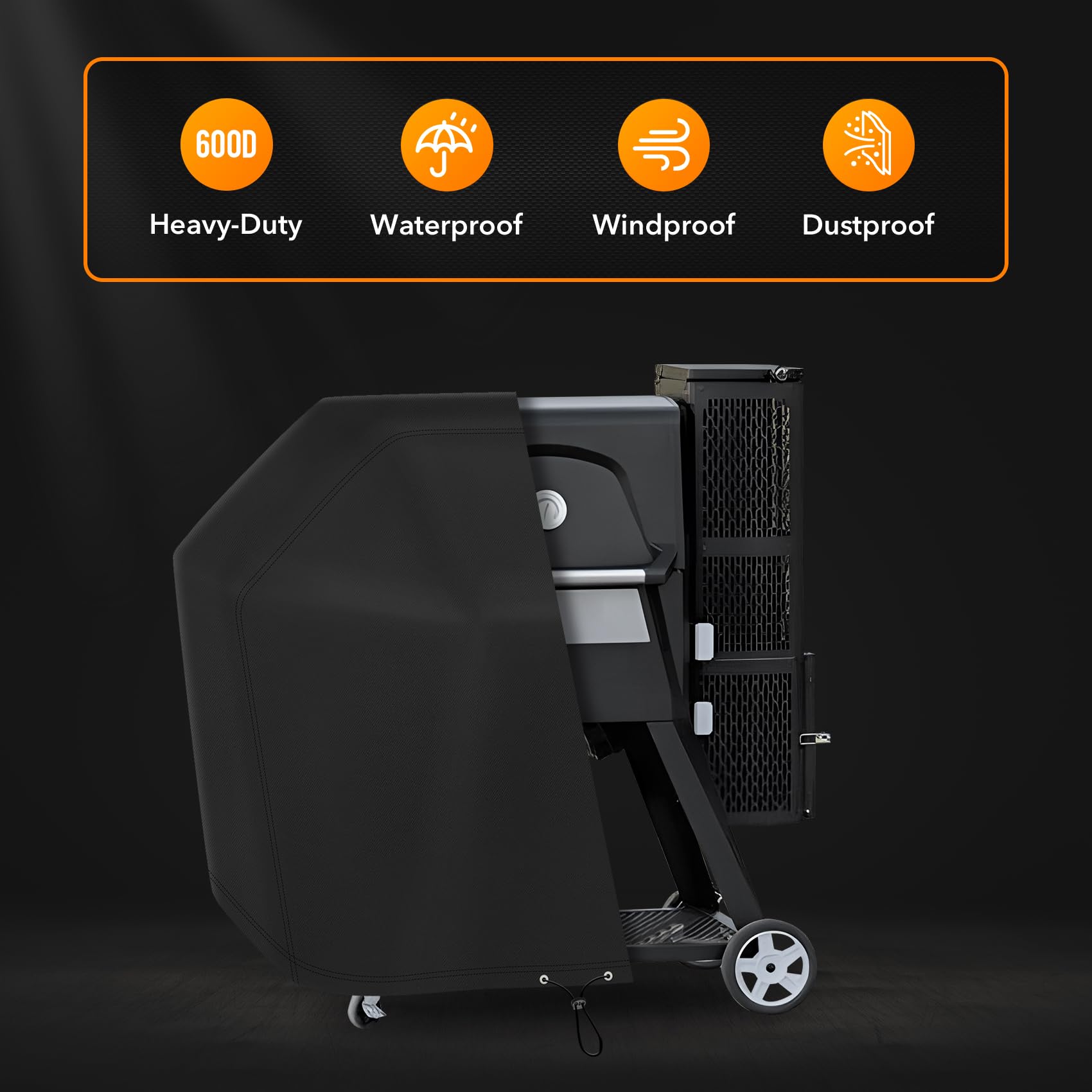 Heavy Duty 600D Polyester Waterproof Cover for Masterbuilt 800 & 560 Digital Charcoal Smoker - Compatible with MB20040221 Gravity Series 800 Digital Charcoal Griddle, Grill & Smoker Combo - Outdoor BBQ Protection - Perfect for Backyard Grilling, Smoking & Cooking