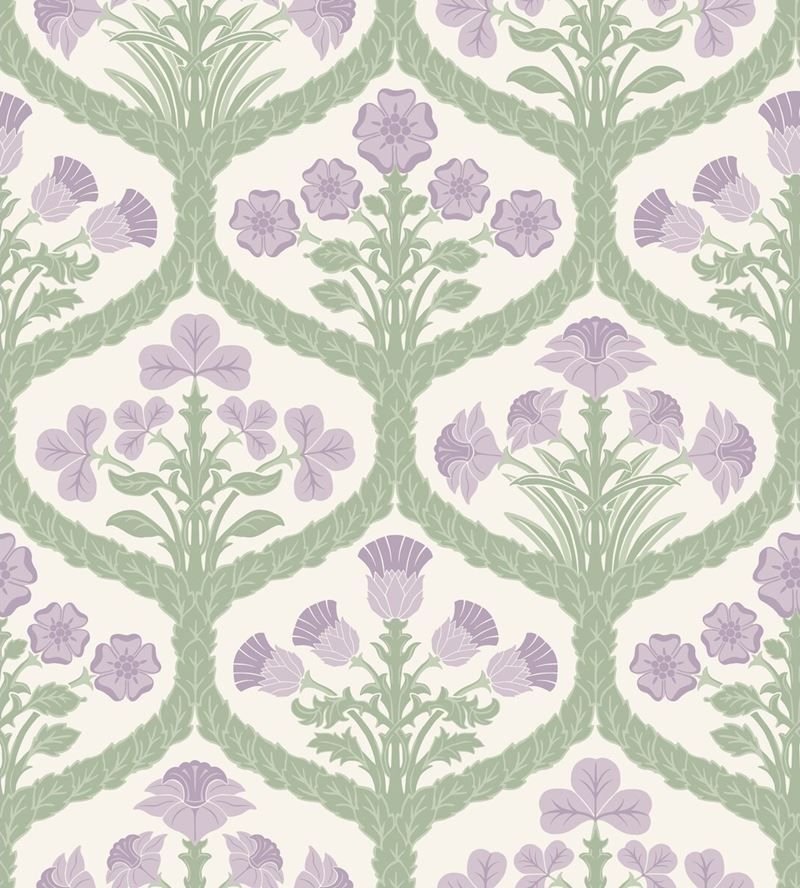 Cole & Son Floral Kingdom Purple Botanical Wallpaper - Elegant Home Decor for Living Room, Bedroom & Dining Room