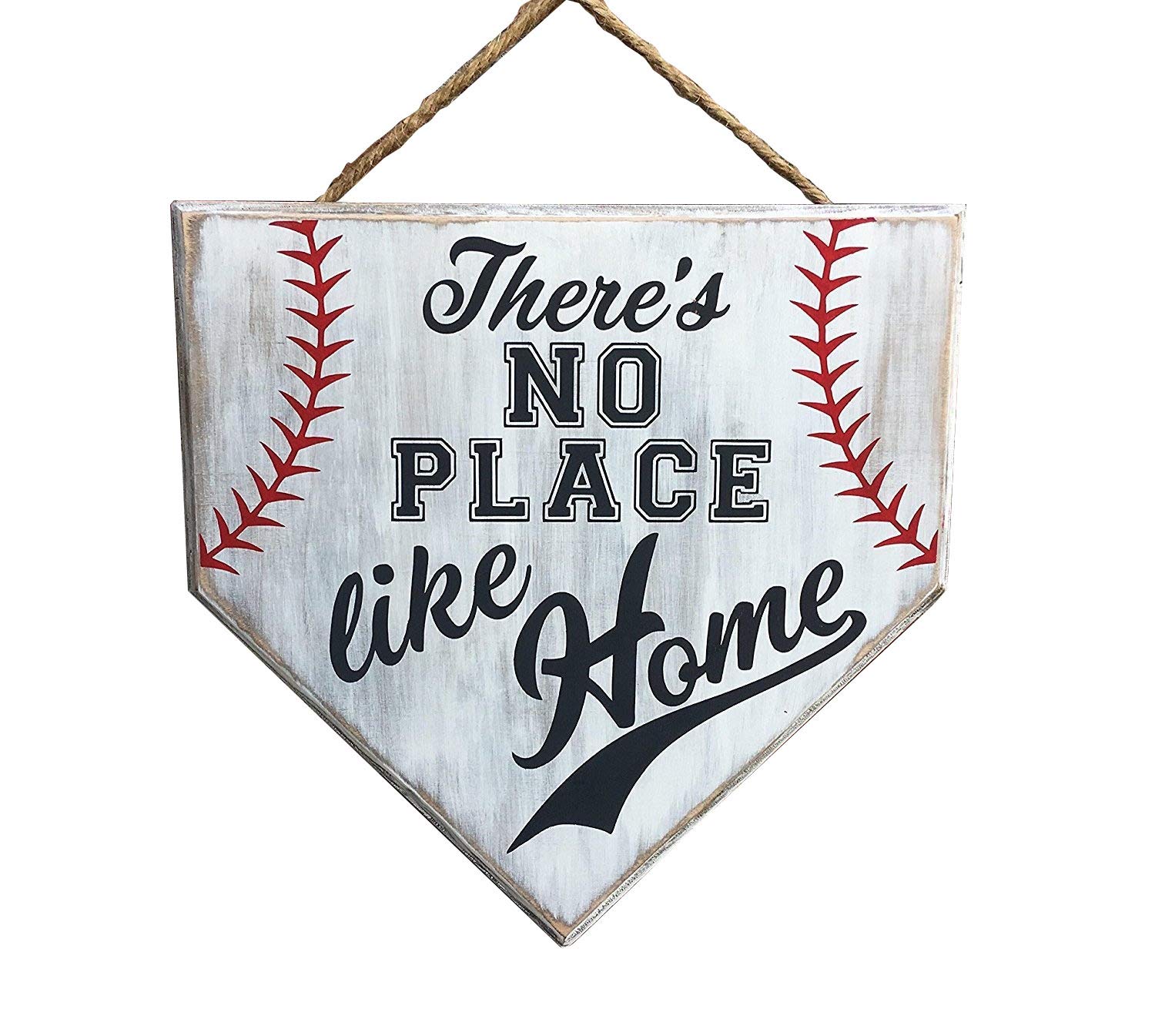 Handmade Rustic Baseball Wood Sign - Perfect Gift for Baseball & Softball Coaches, Moms - No Place Like Home Plate Decor - Ideal for Home, Office, or Locker Room Decorations