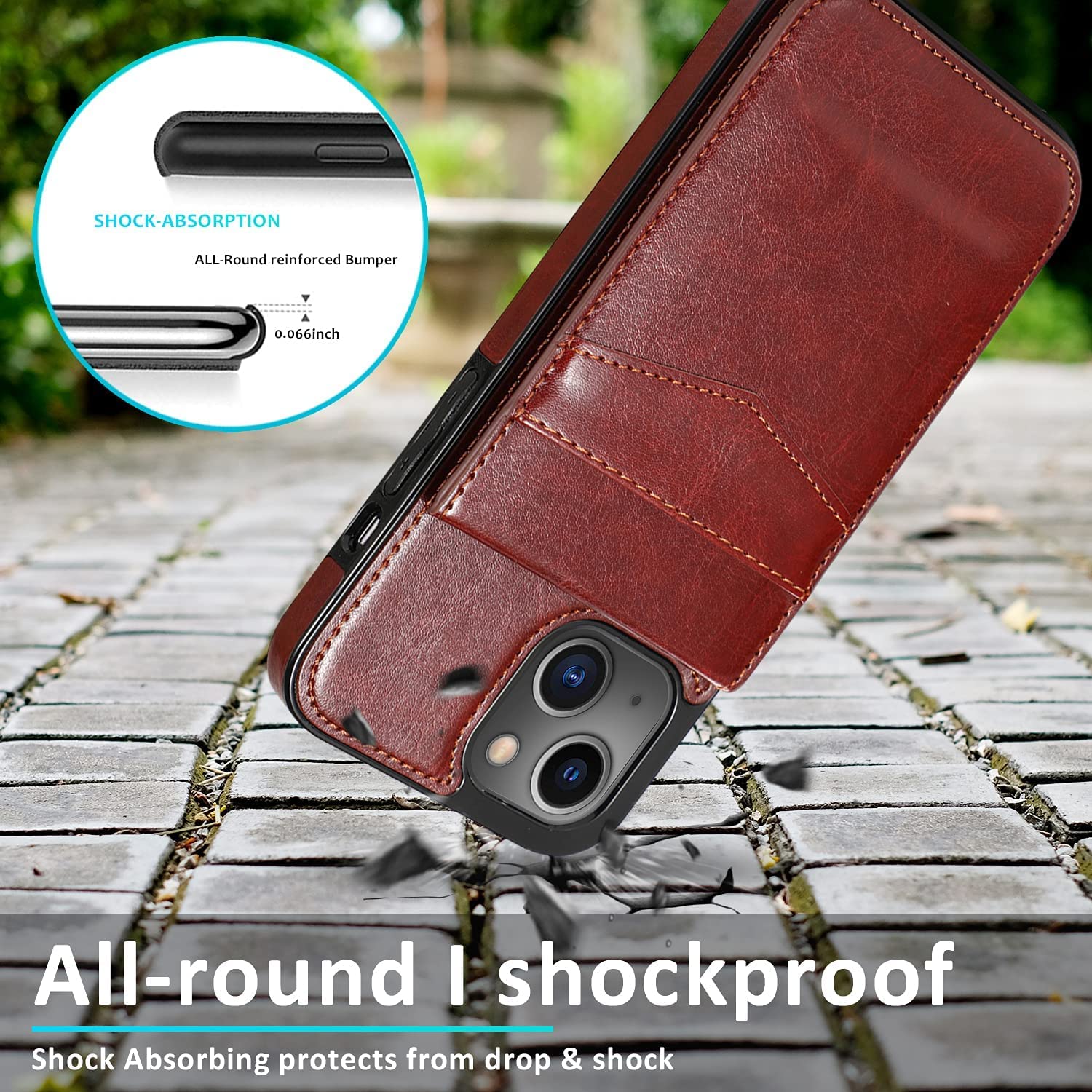 Premium PU Leather iPhone 13 Wallet Case with Credit Card Holder (6.1 Inch) - Slim Protective Phone Cover for Men & Women in Sepia Brown | Perfect for Everyday Use, Travel & Business Meetings