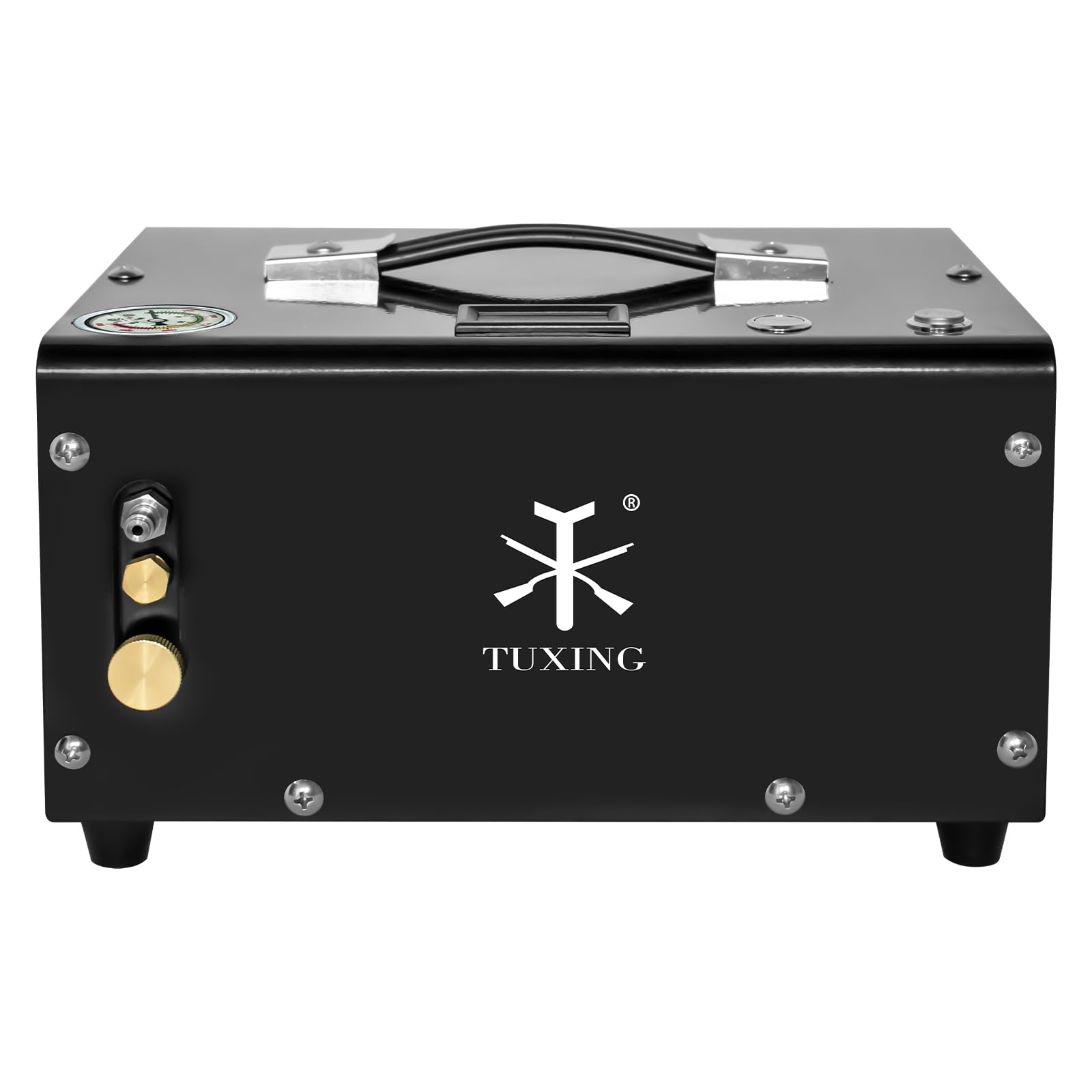 TUXING 4500Psi PCP Air Compressor - 12V/110V Dual Power PCP Rifle Pistol Paintball Tank Pump with Water Oil Filter | Portable High Pressure Air Pump for Hunting, Shooting Sports & Outdoor Activities