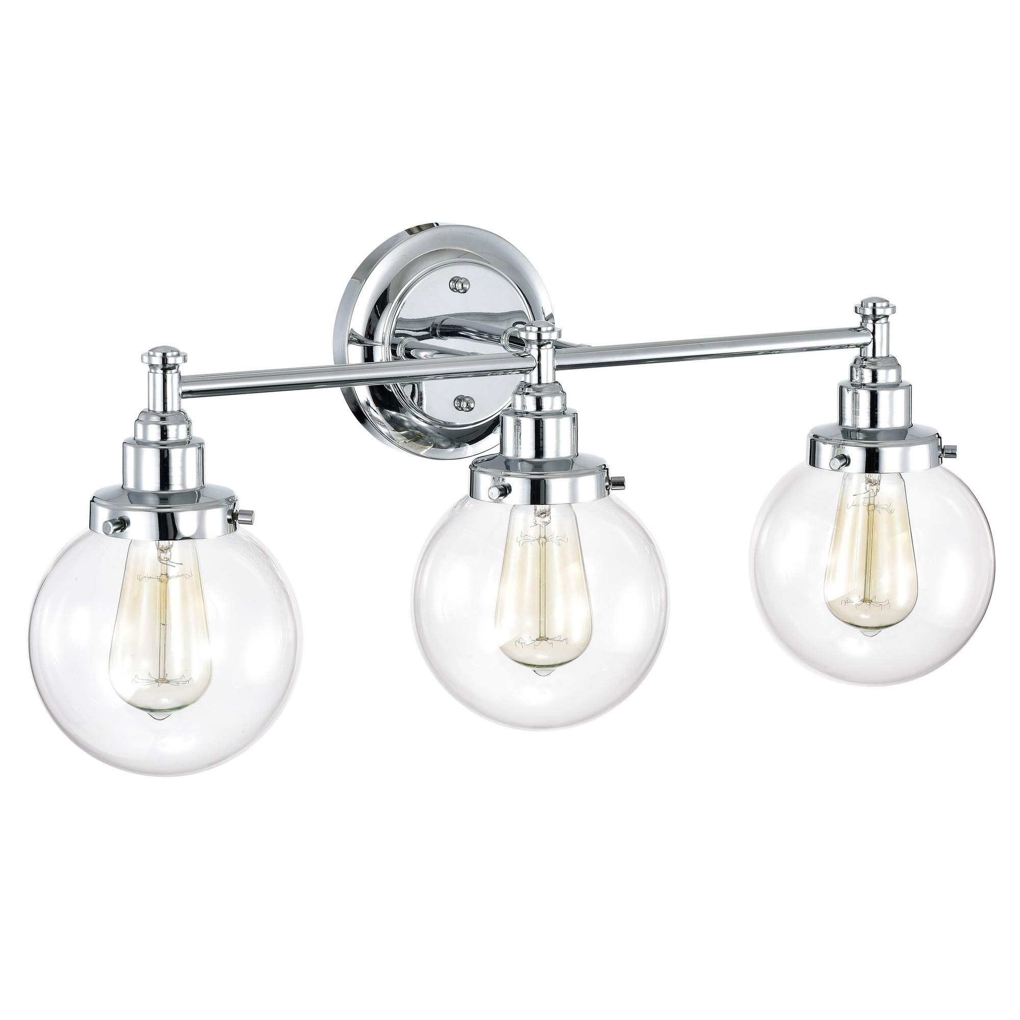 Benjara CH2S118CM24-BL3 Milo Transitional 3-Light Bathroom Vanity Light Fixture 24