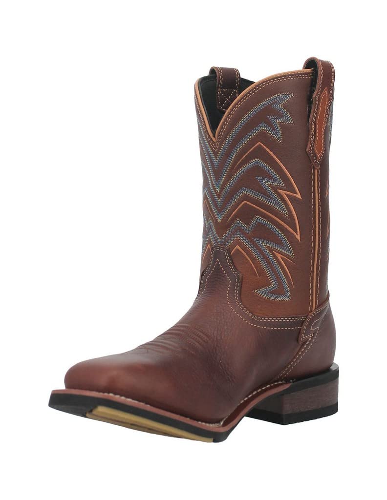 Dan Post Men's Arrowhead Square Toe Mid Calf Boots - Brown Leather Cowboy Boots for Western Riding & Casual Wear