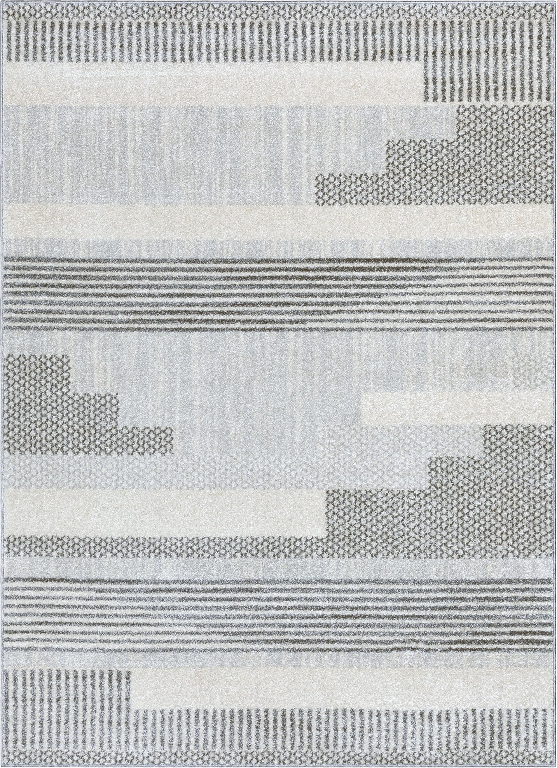 Well Woven Athena Luxury Living Room Grey Striped 7'10