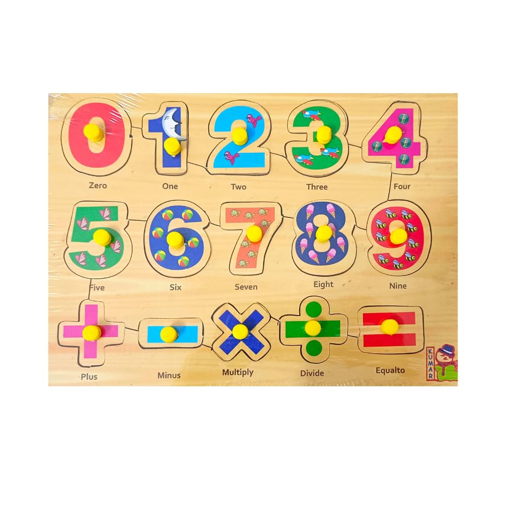 2-Pack Wooden Learning Puzzle Boards for Kids 3+ & Adults - Domestic Animals & Numbers Educational Toys | Montessori Learning, Homeschool Activities, Family Game Night