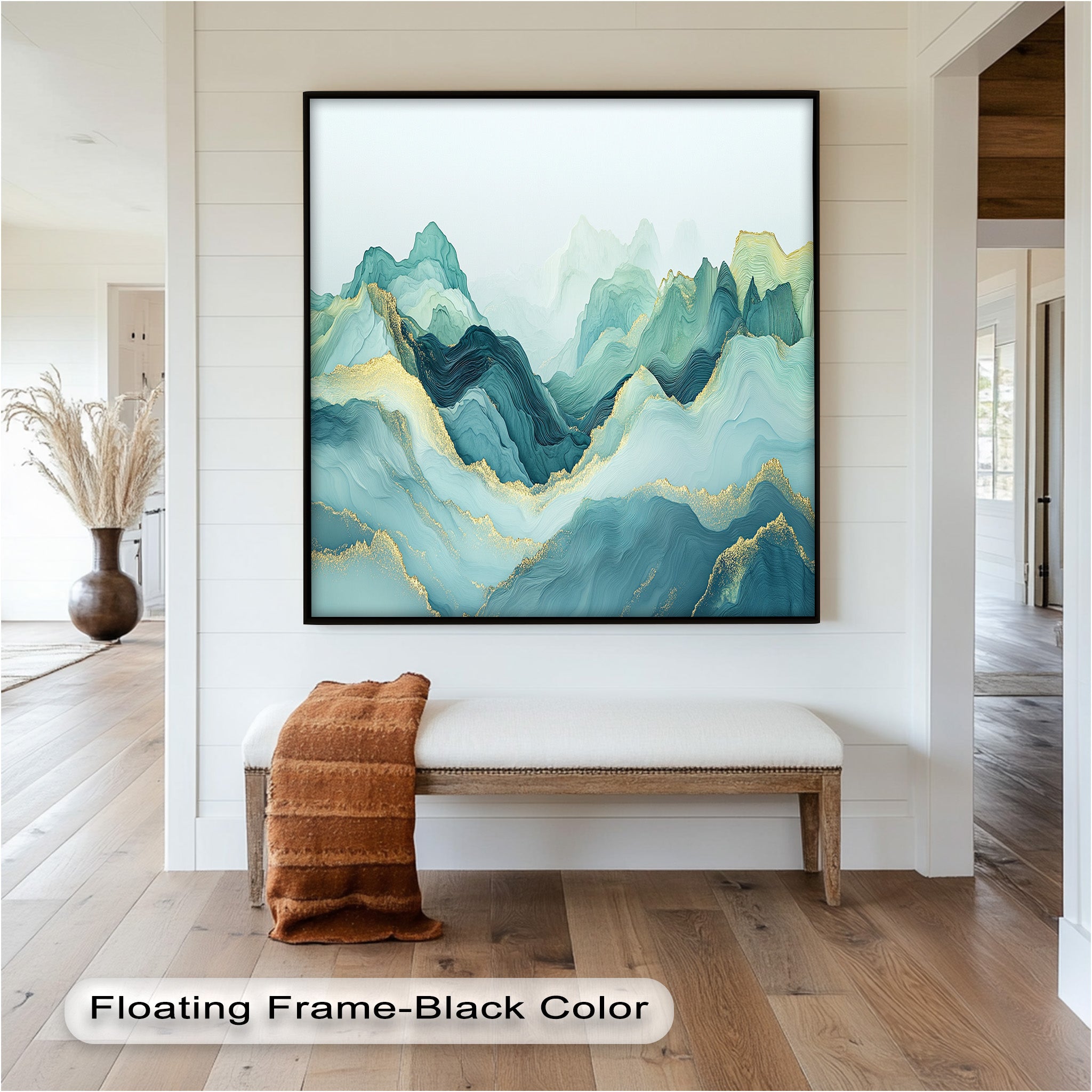 Abstract Covered Peaks Mountain Landscape Oil Paintings - Handmade Canvas Art for Living Room, Bedroom & Office Wall Decor