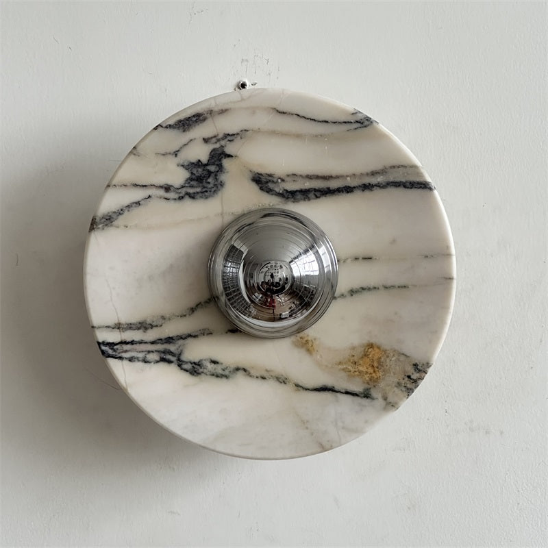 Calacatta Marble Wall Sconce Light - Modern Gold Finish Bathroom Vanity Lighting for Bedroom, Hallway & Living Room Decor
