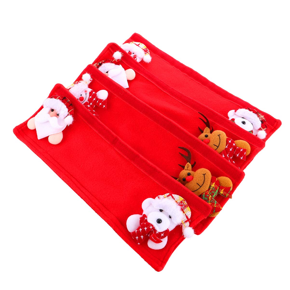 OSALADI 4-Piece Christmas Refrigerator Handle Covers Set - Soft Kitchen Appliance Door Protectors for Fridge, Microwave & Dishwasher (Red/Green) - Holiday Decor & Home Safety Accessories for Festive Season