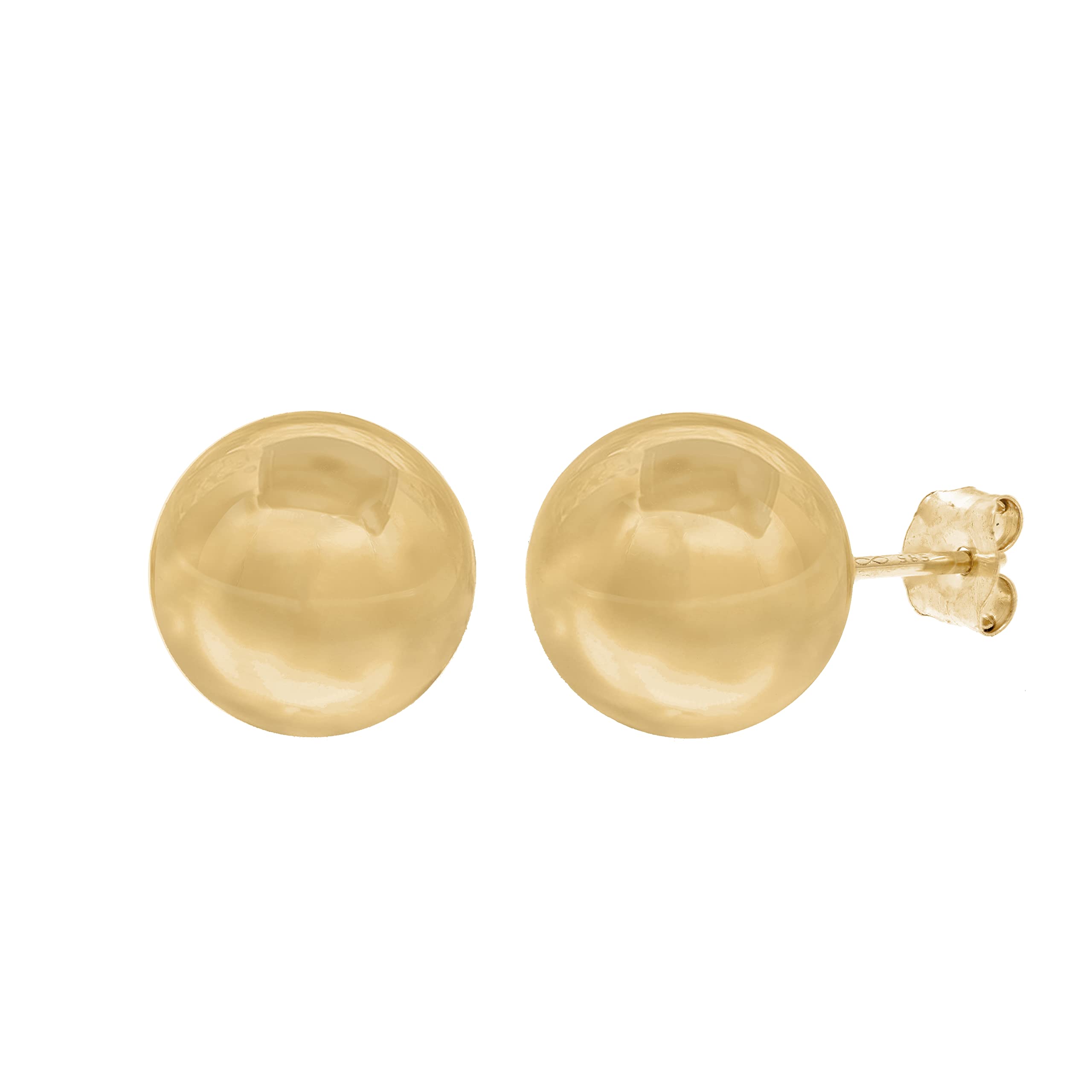 14K Yellow Gold Ball Stud Earrings for Women - High Polished Round Gold Earrings for Everyday Wear & Special Occasions | Rachel Koen Jewelry