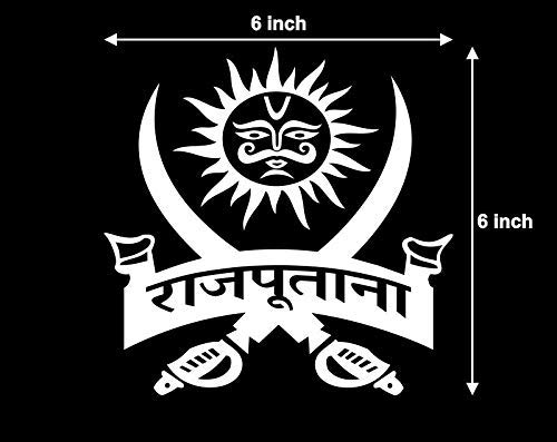 Rajputana Car Sticker - Kshatriya Vinyl Decal (6x6 inch) - Waterproof & Durable for Cars, Laptops, Windows & Motorcycles