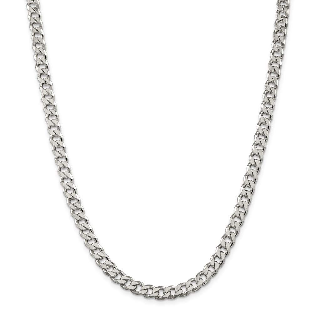 Roy Rose Jewelry Sterling Silver 7mm Curb Chain Necklace for Men & Women - Perfect for Layering, Everyday Wear & Gift Giving