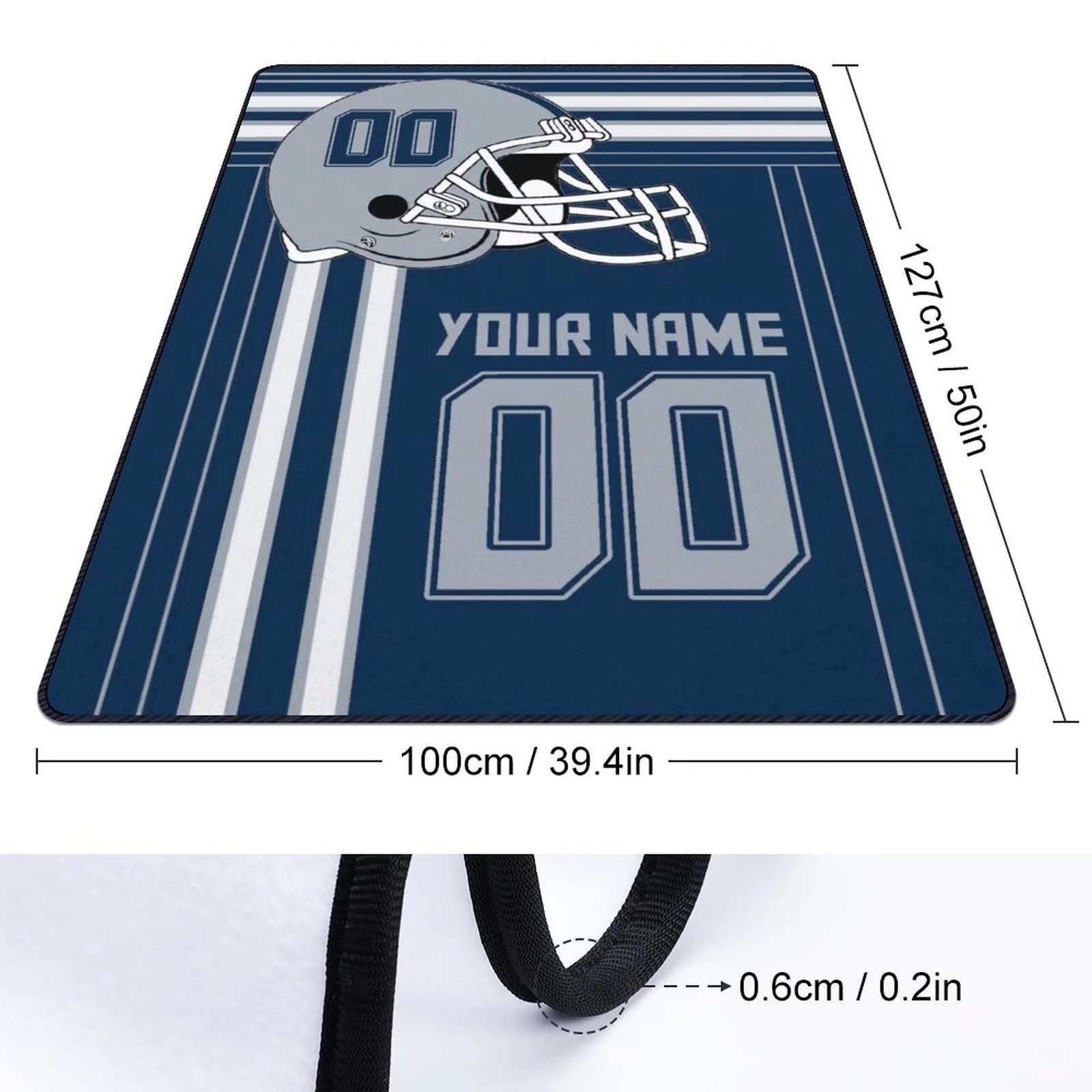 Custom Football Blankets Personalized with Name & Number - Soft Fleece Throw Blankets for Football Fans - Perfect Gift for Game Day, Tailgating & Home Decor