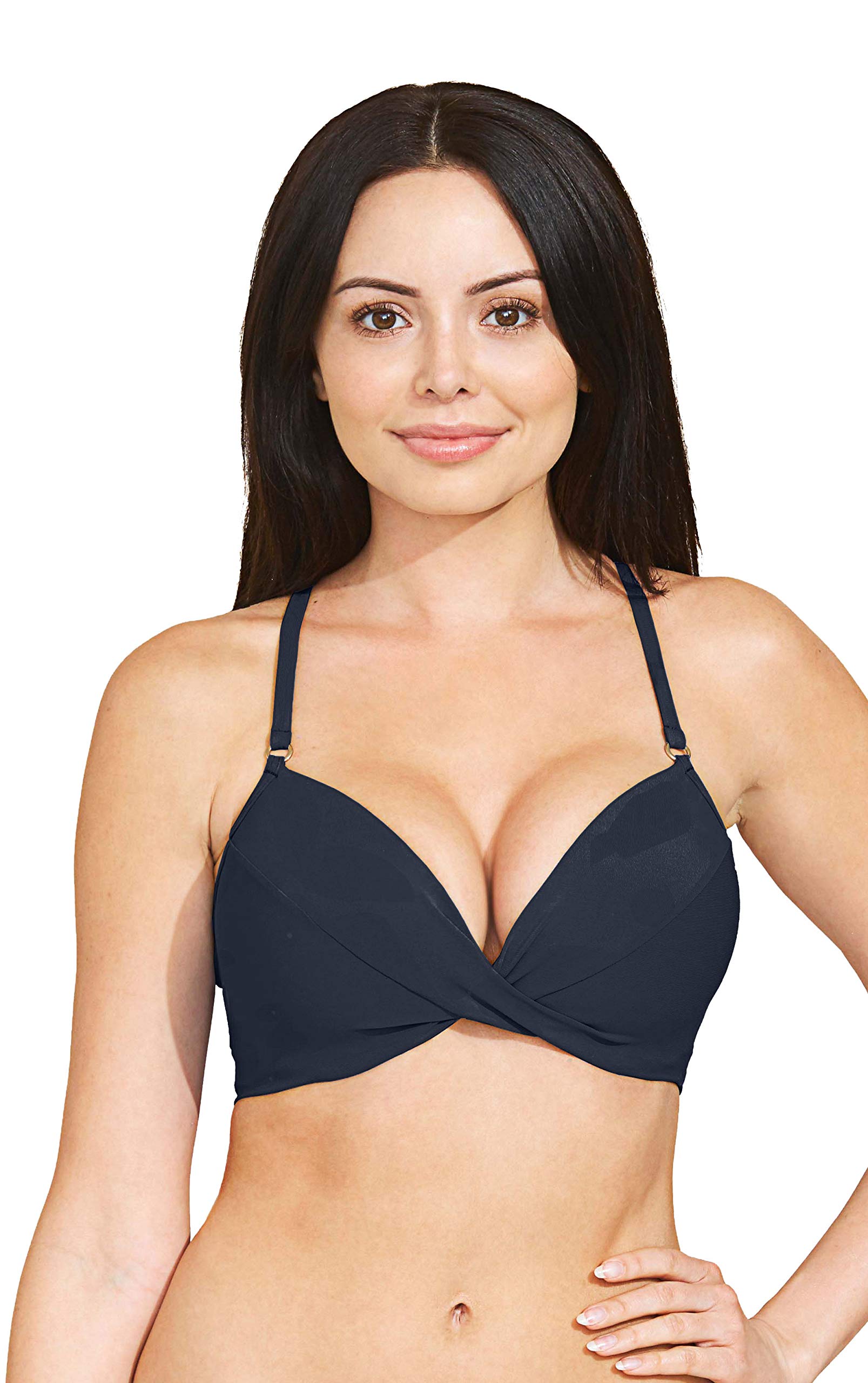 Robin Piccone Women's Ava D-Cup Twist Bikini Top - Sexy Swimwear for Beach, Pool & Vacation | Supportive & Stylish Bikini Top for Women